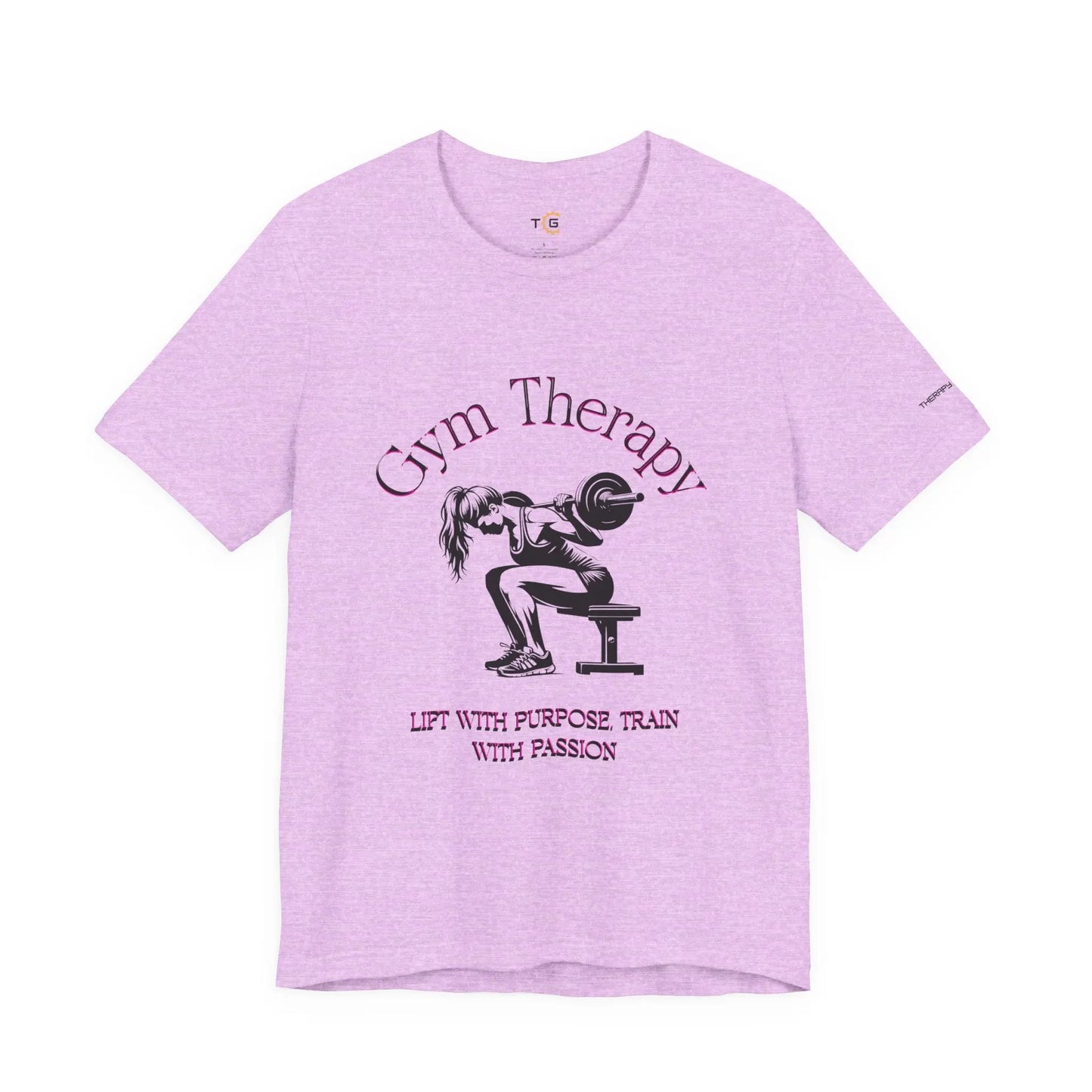 Gym Therapy T-Shirt | Lift with Purpose Train with Passion Tee, Workout Wear, Fitness Gift, Unisex Gym Shirt, Motivational Tee Printify