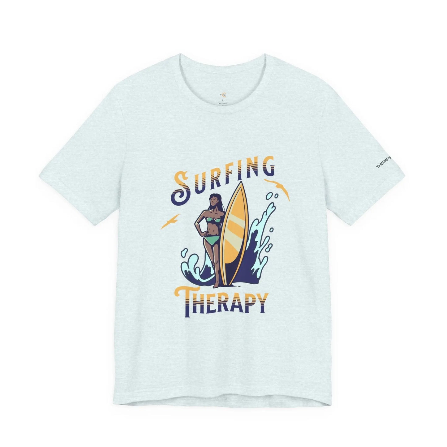 Surfing Therapy Unisex Tee, Surfing Shirt, Beach Lover Gift, Casual Summer Wear, Ocean Vibes T-Shirt, Surfboard Graphic Tee Printify