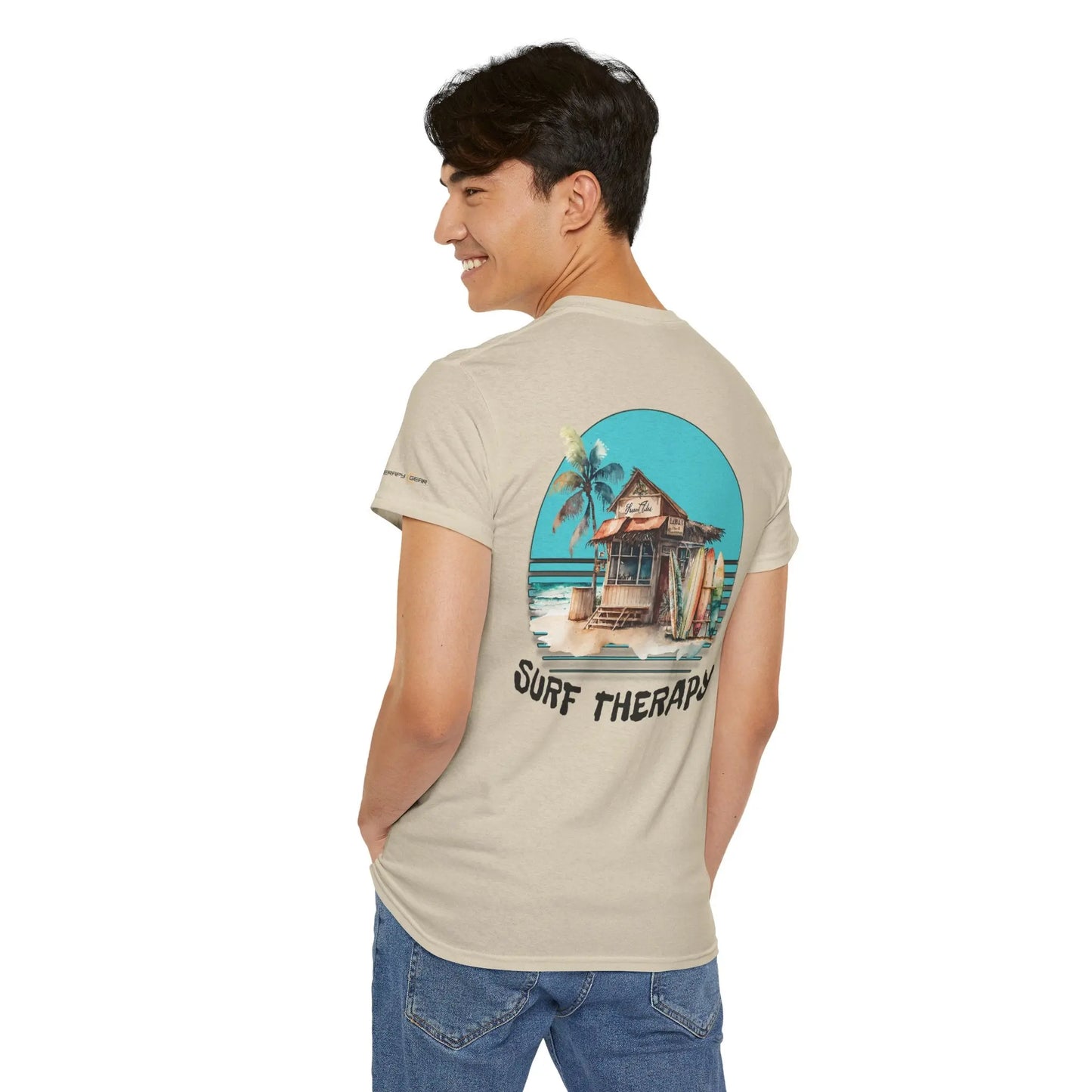 Surf Therapy Unisex Heavy Cotton Tee - Beach Vibes Clothing, Summer Casual Wear, Gift for Surfers Printify