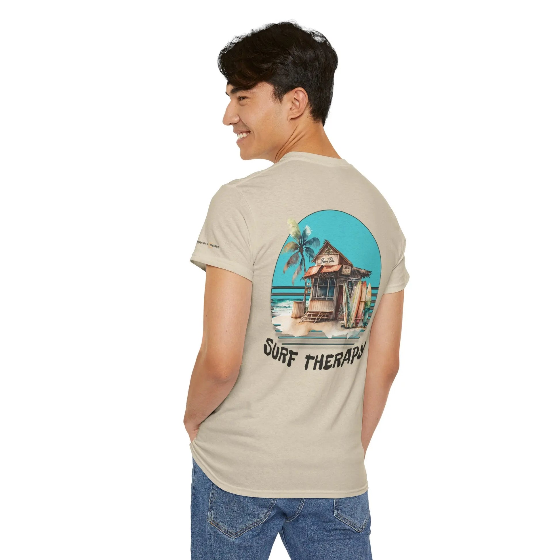 Surf Therapy Unisex Heavy Cotton Tee - Beach Vibes Clothing, Summer Casual Wear, Gift for Surfers Printify