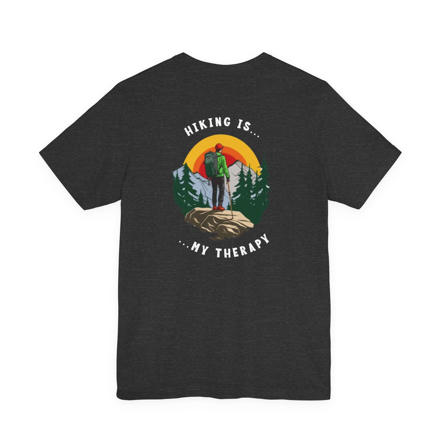 Hiking T-Shirt - "Hiking Is My Therapy" Retro Outdoor Graphic Tee - Therapy Gear