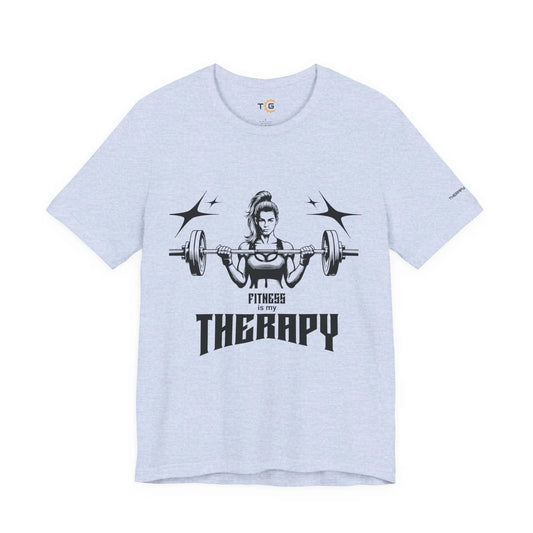Fitness Therapy Tee, Unisex Workout Shirt, Gym Apparel, Gift for Fitness Enthusiasts, Casual Wear, Motivational Top Printify