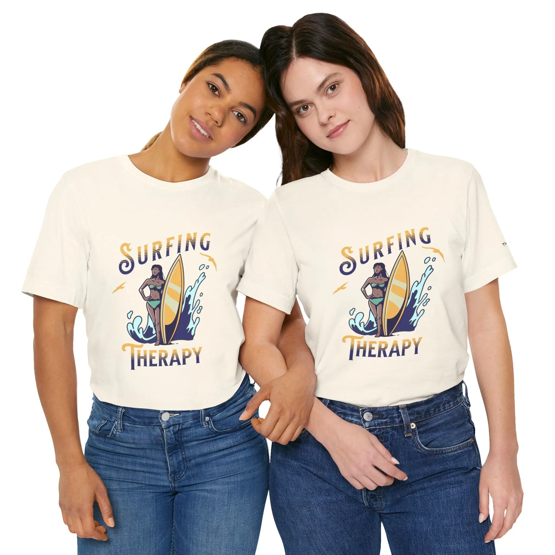 Surfing Therapy Unisex Tee, Surfing Shirt, Beach Lover Gift, Casual Summer Wear, Ocean Vibes T-Shirt, Surfboard Graphic Tee Printify