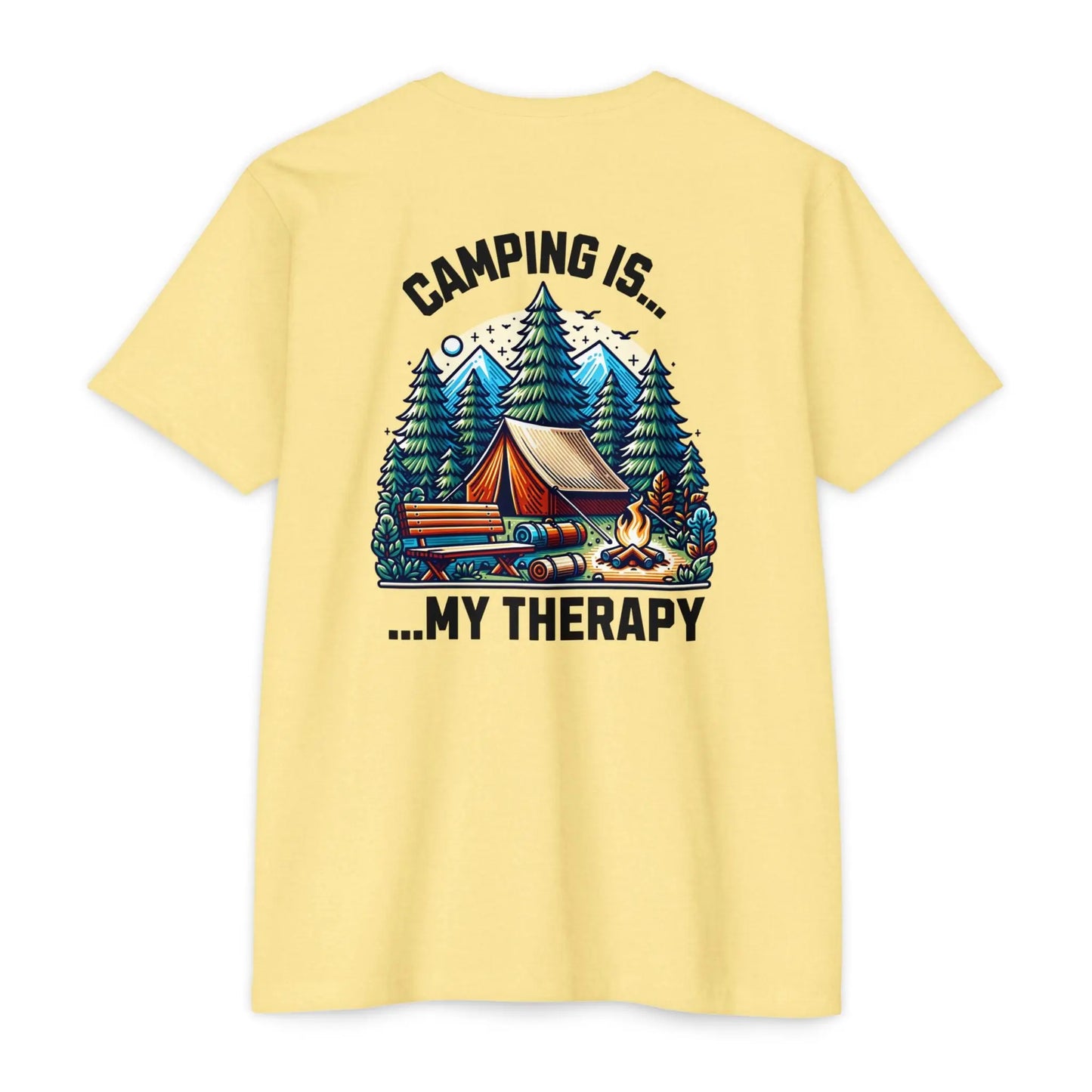 Camping Therapy Unisex T-Shirt | Nature Lover Gift | Adventure Tee | Outdoor Activities Shirt | Perfect for Camping Enthusiasts Printify