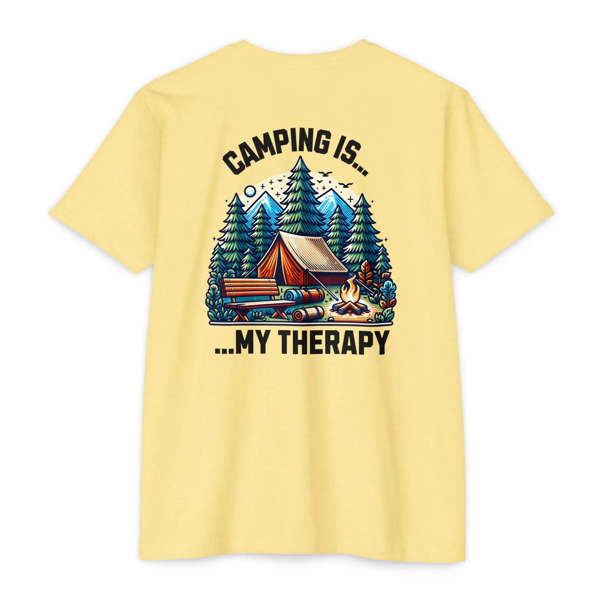 Camping Therapy Unisex T-Shirt | Nature Lover Gift | Adventure Tee | Outdoor Activities Shirt | Perfect for Camping Enthusiasts Printify