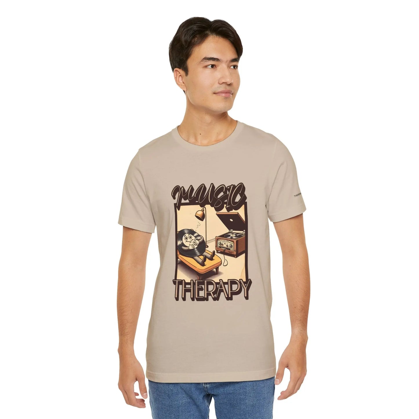 Music Therapy Unisex Tee, Casual Music Shirt, Perfect Gift for Music Lovers, Therapeutic Vibe Tee for Relaxation, Music Appreciation Printify