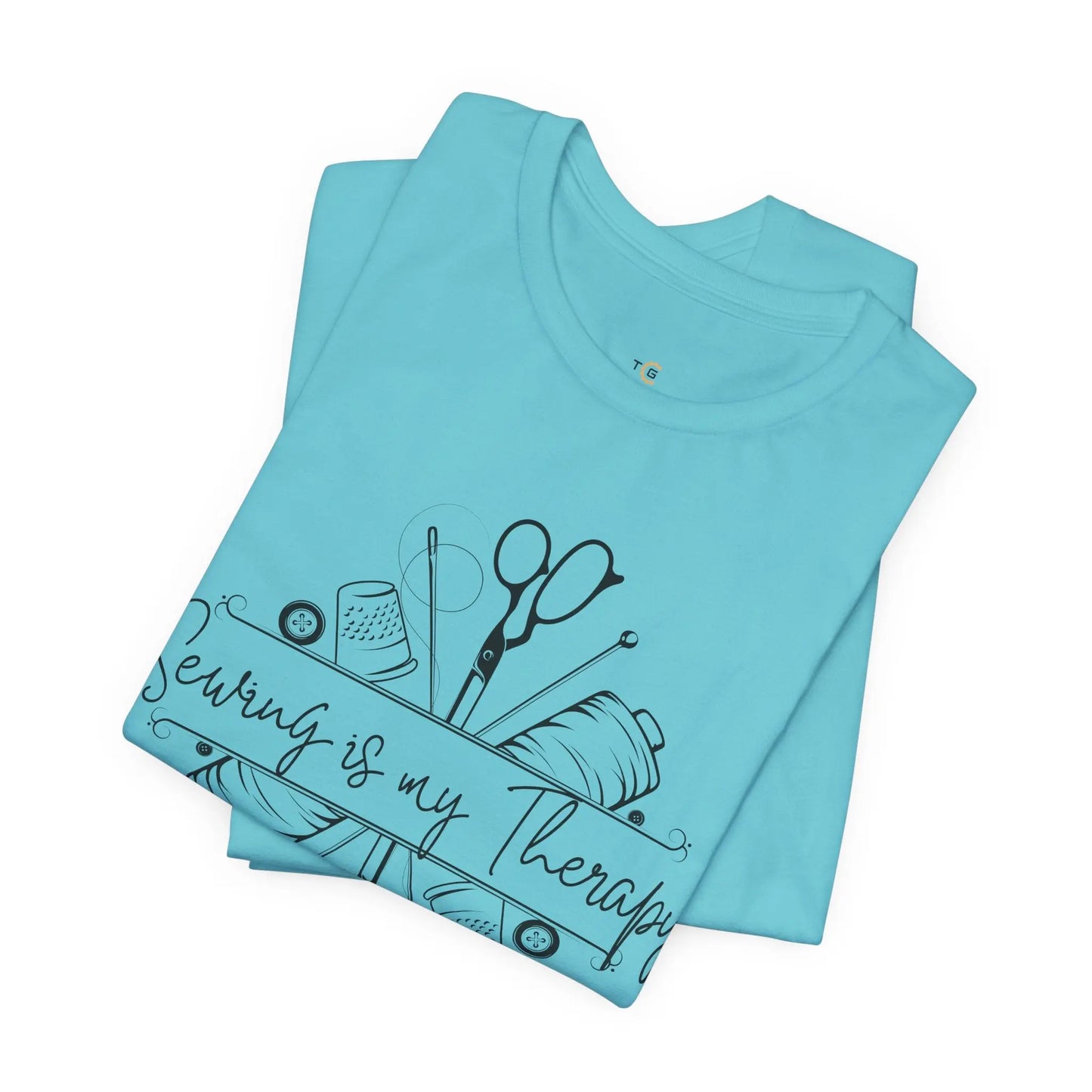 Sewing Therapy Tee - Unisex Jersey Short Sleeve Shirt, Gift for Sewers Printify