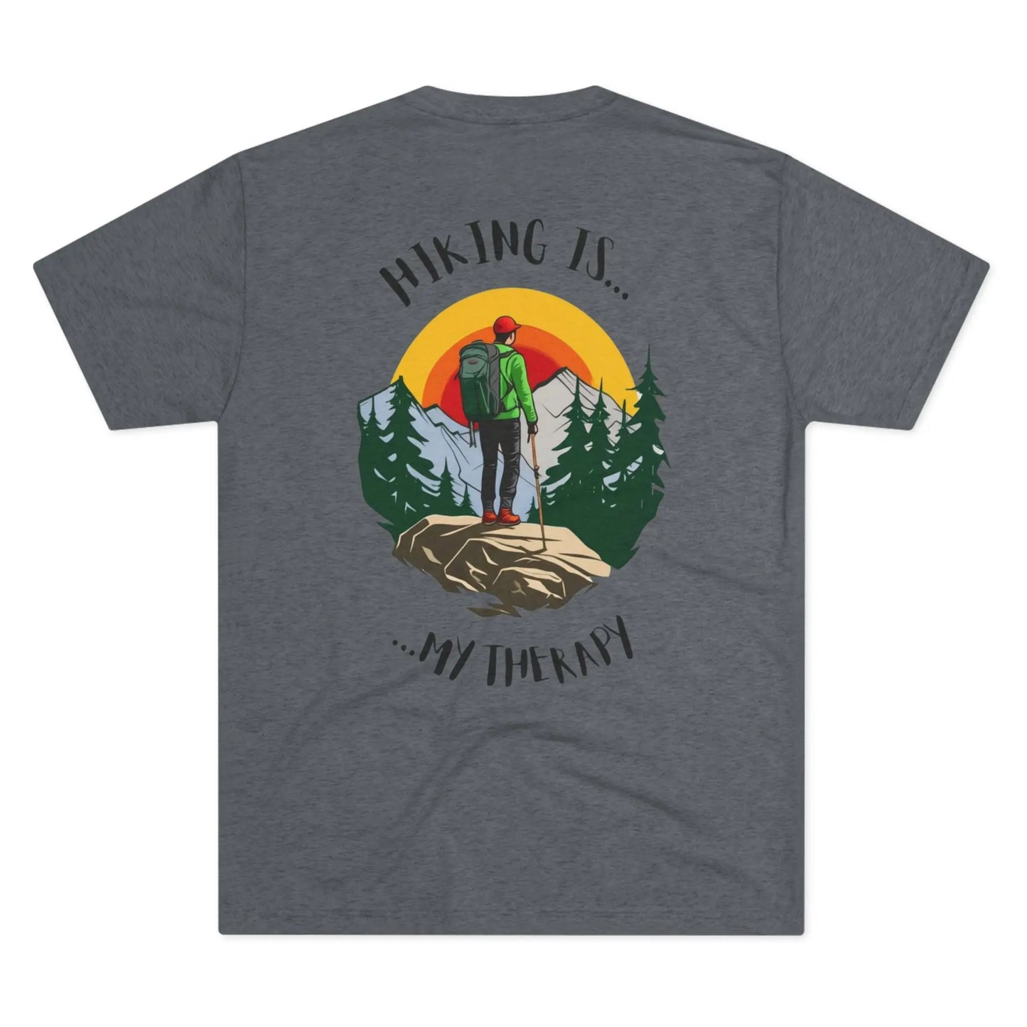 Hiking Is My Therapy T-Shirt – Outdoor Hiking Graphic Tee Printify
