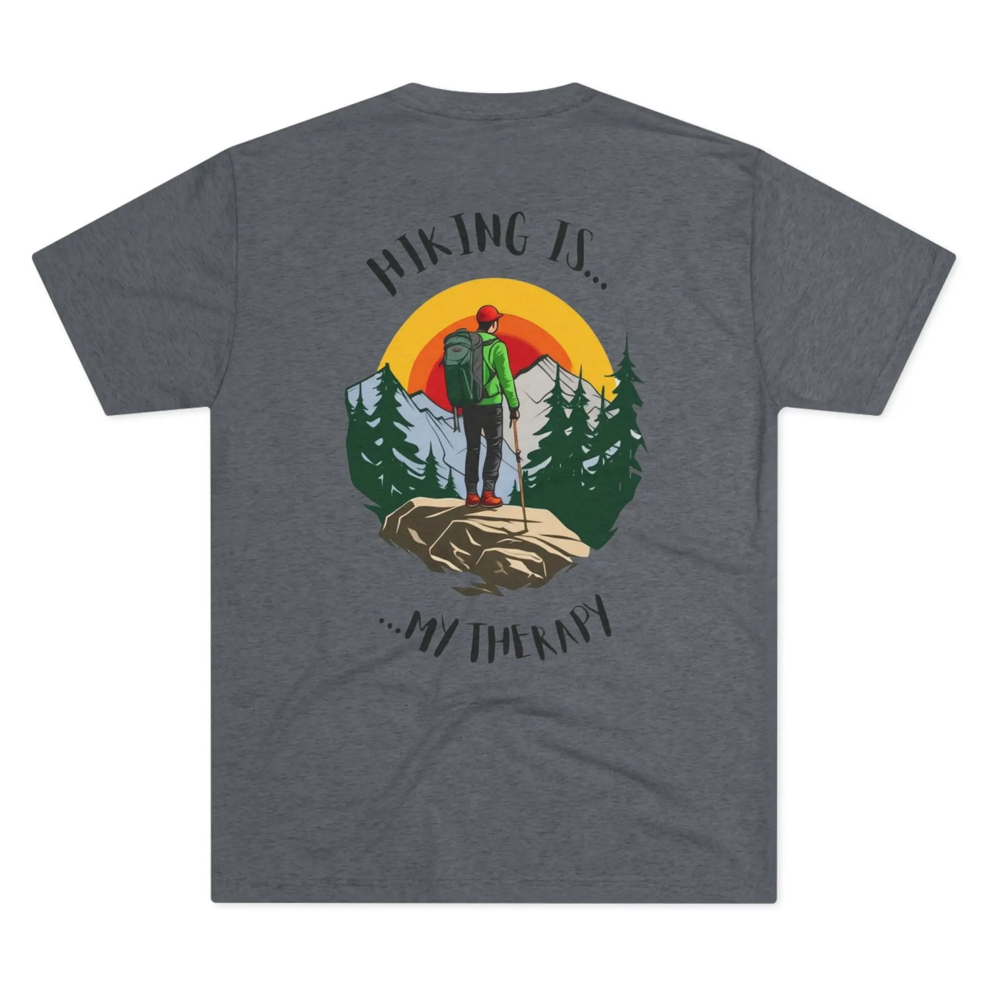 Hiking Is My Therapy T-Shirt – Outdoor Hiking Graphic Tee Printify