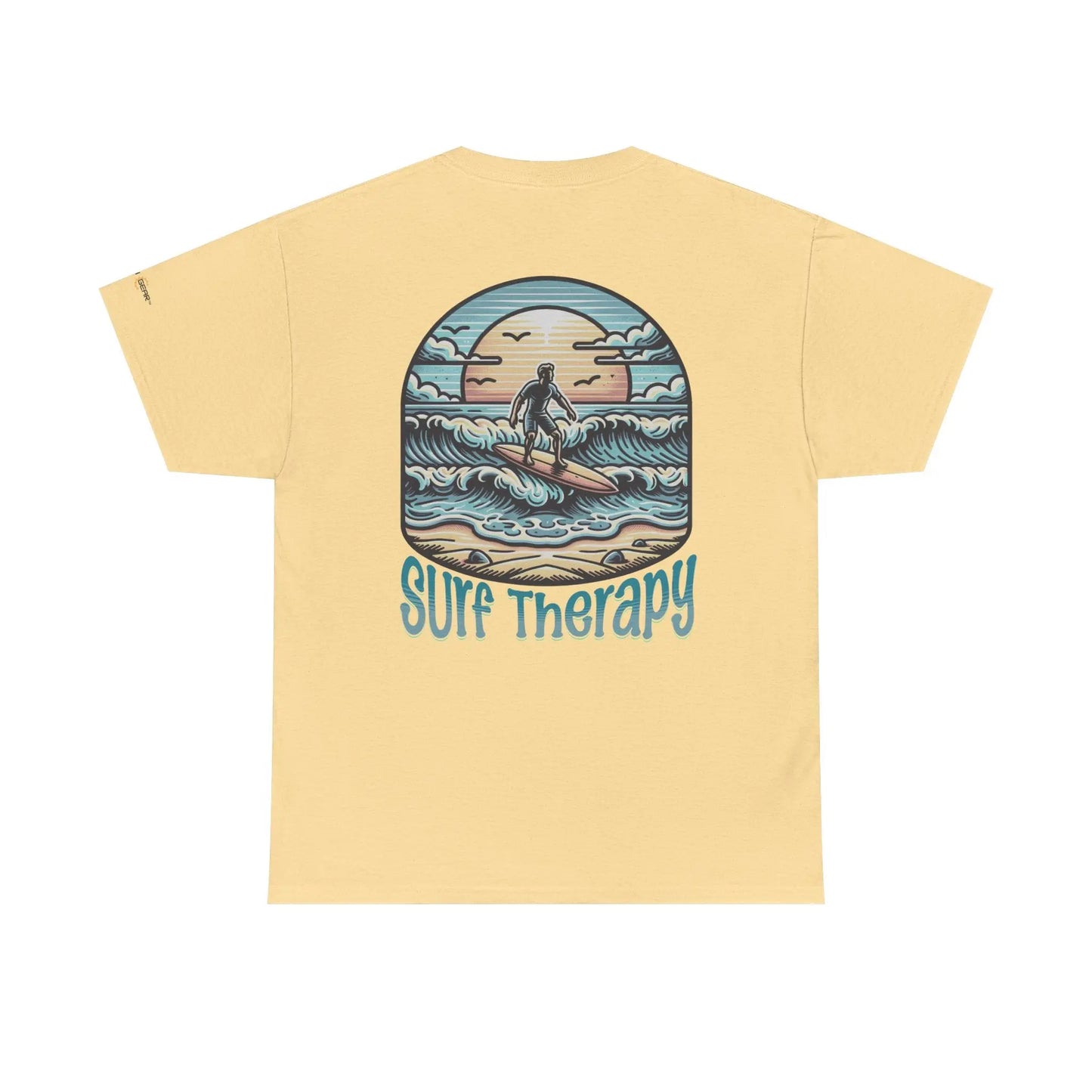 Surf Therapy Unisex Heavy Cotton Tee, Summer Vibes T-Shirt, Beach Day Apparel, Water Sports Gift, Casual Surfwear Printify