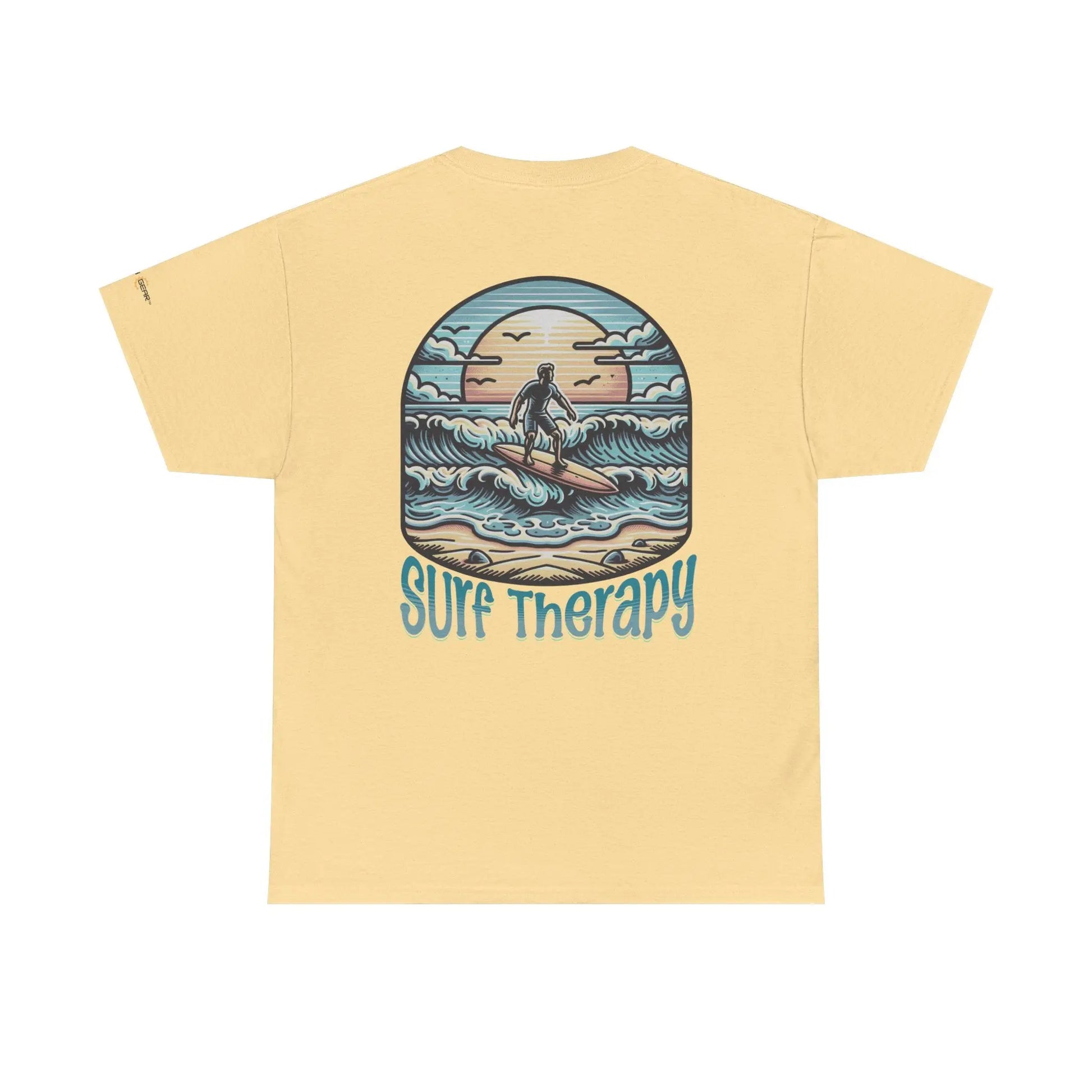 Surf Therapy Unisex Heavy Cotton Tee, Summer Vibes T-Shirt, Beach Day Apparel, Water Sports Gift, Casual Surfwear Printify