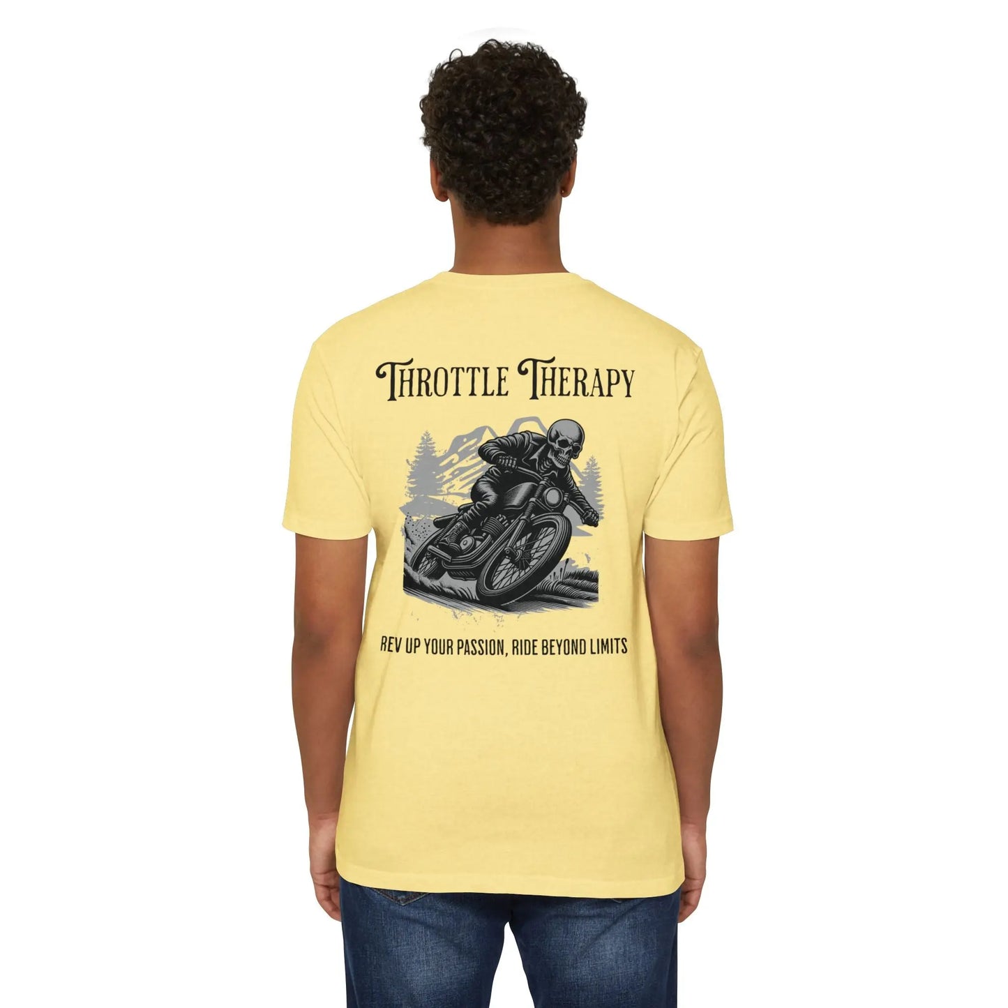Throttle Therapy Unisex Heavy Cotton Tee - Motorcycle Lover Gift, Biker Shirt, Adventure Apparel, Casual Wear, Gift for Him Printify