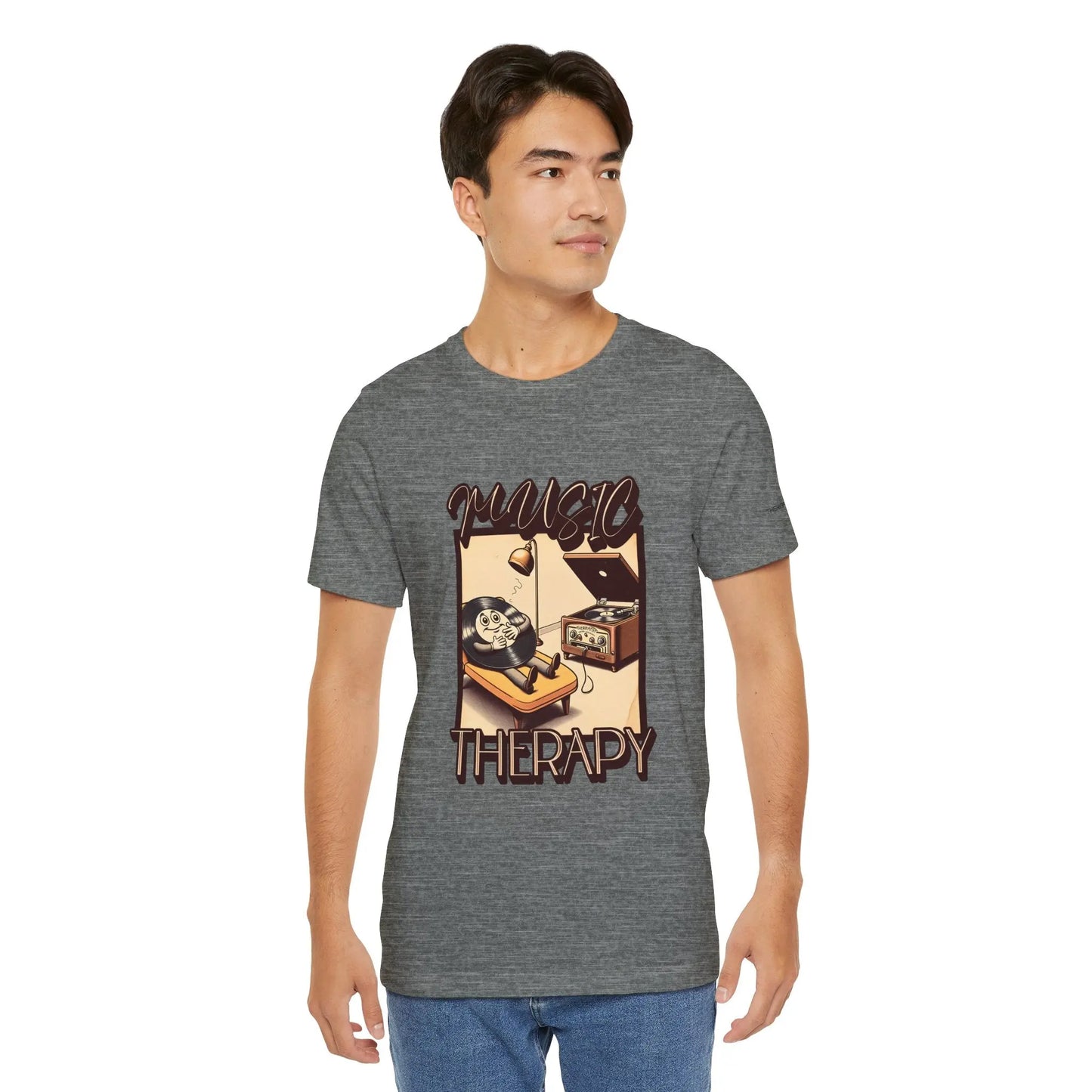 Music Therapy Unisex Tee, Casual Music Shirt, Perfect Gift for Music Lovers, Therapeutic Vibe Tee for Relaxation, Music Appreciation Printify