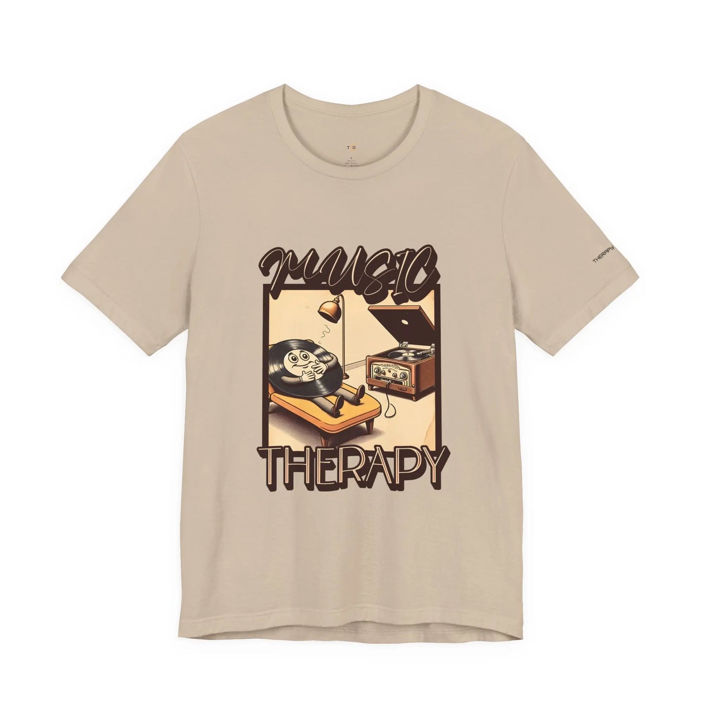 Music Therapy Unisex Tee, Casual Music Shirt, Perfect Gift for Music Lovers, Therapeutic Vibe Tee for Relaxation, Music Appreciation Printify