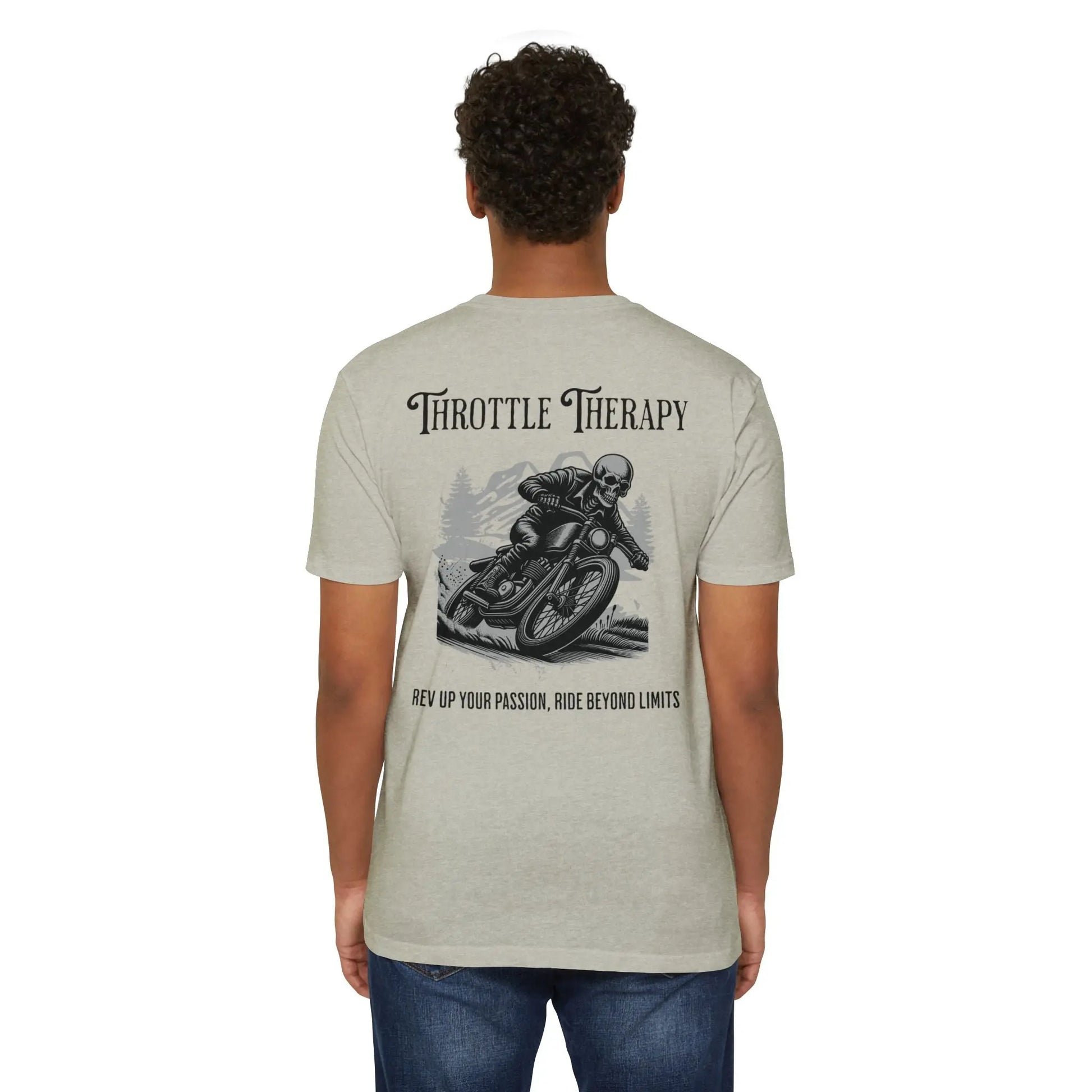 Throttle Therapy Unisex Heavy Cotton Tee - Motorcycle Lover Gift, Biker Shirt, Adventure Apparel, Casual Wear, Gift for Him Printify