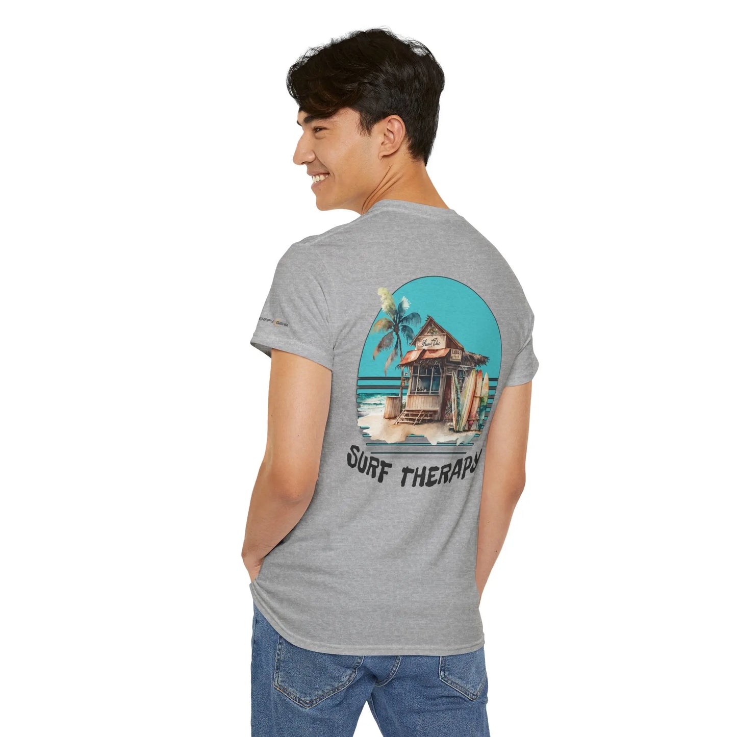 Surf Therapy Unisex Heavy Cotton Tee - Beach Vibes Clothing, Summer Casual Wear, Gift for Surfers Printify