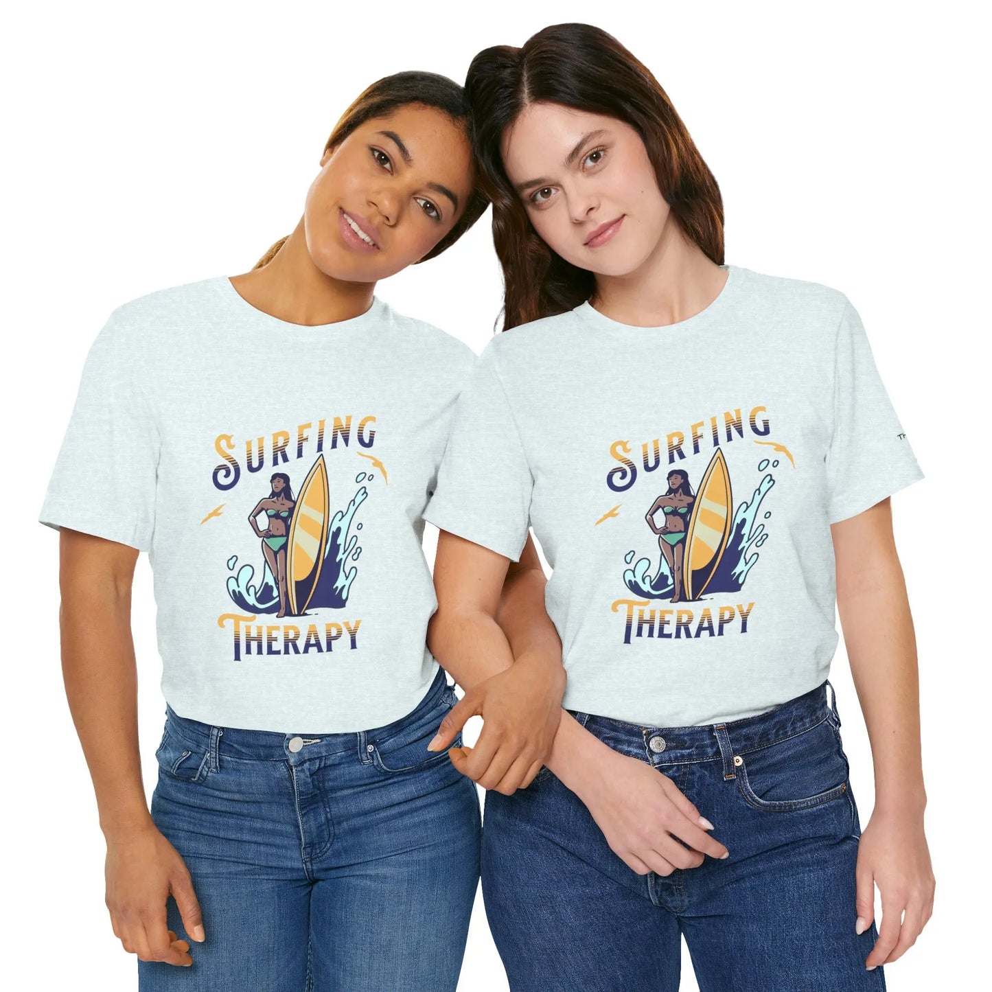 Surfing Therapy Unisex Tee, Surfing Shirt, Beach Lover Gift, Casual Summer Wear, Ocean Vibes T-Shirt, Surfboard Graphic Tee Printify