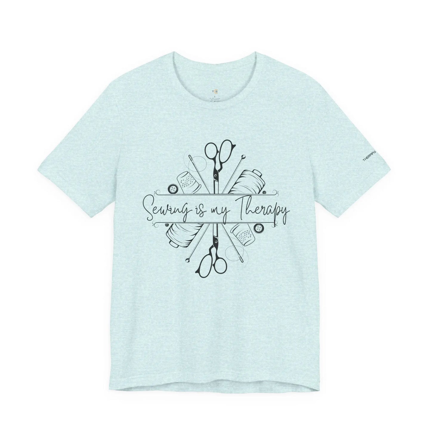Sewing Therapy Tee - Unisex Jersey Short Sleeve Shirt, Gift for Sewers Printify
