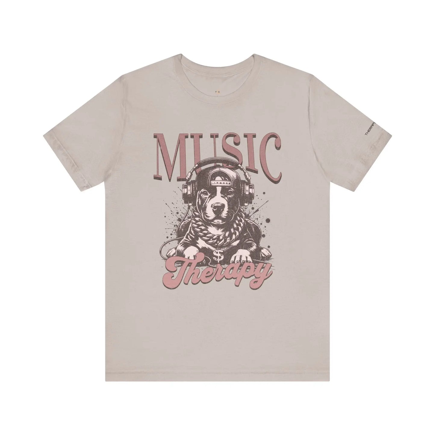 Music Therapy Unisex Jersey Tee - Perfect Gift for Music Lovers, Dog Owners, Casual Wear, Relaxation, & Dog Lovers! Printify