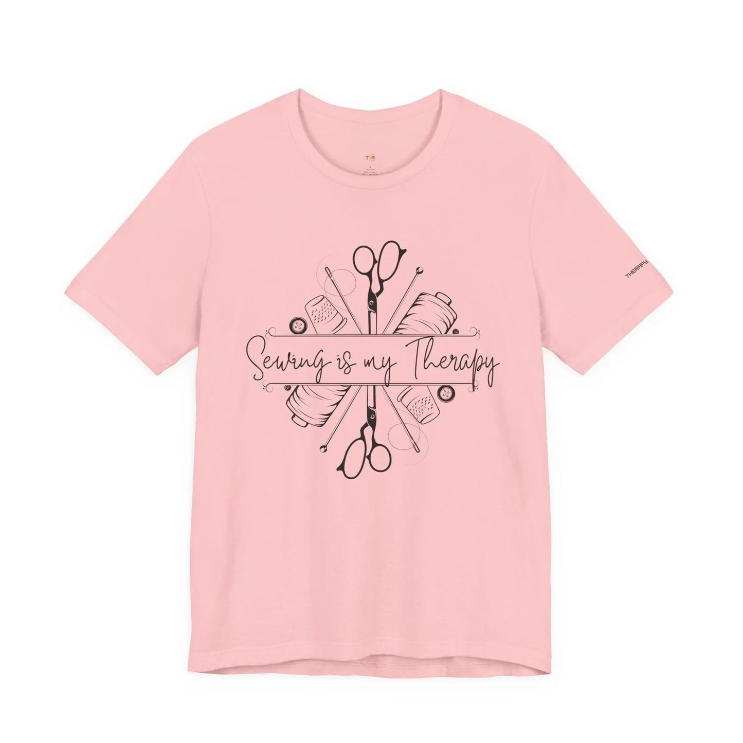 Sewing Therapy Tee - Unisex Jersey Short Sleeve Shirt, Gift for Sewers Printify