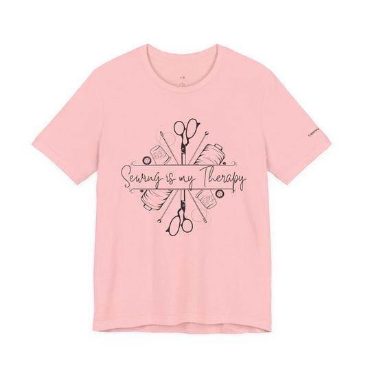 Sewing Therapy Tee - Unisex Jersey Short Sleeve Shirt, Gift for Sewers Printify