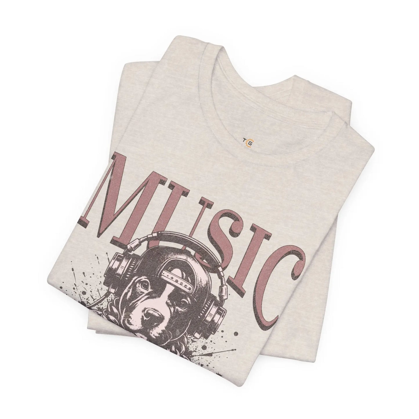 Music Therapy Unisex Jersey Tee - Perfect Gift for Music Lovers, Dog Owners, Casual Wear, Relaxation, & Dog Lovers! Printify