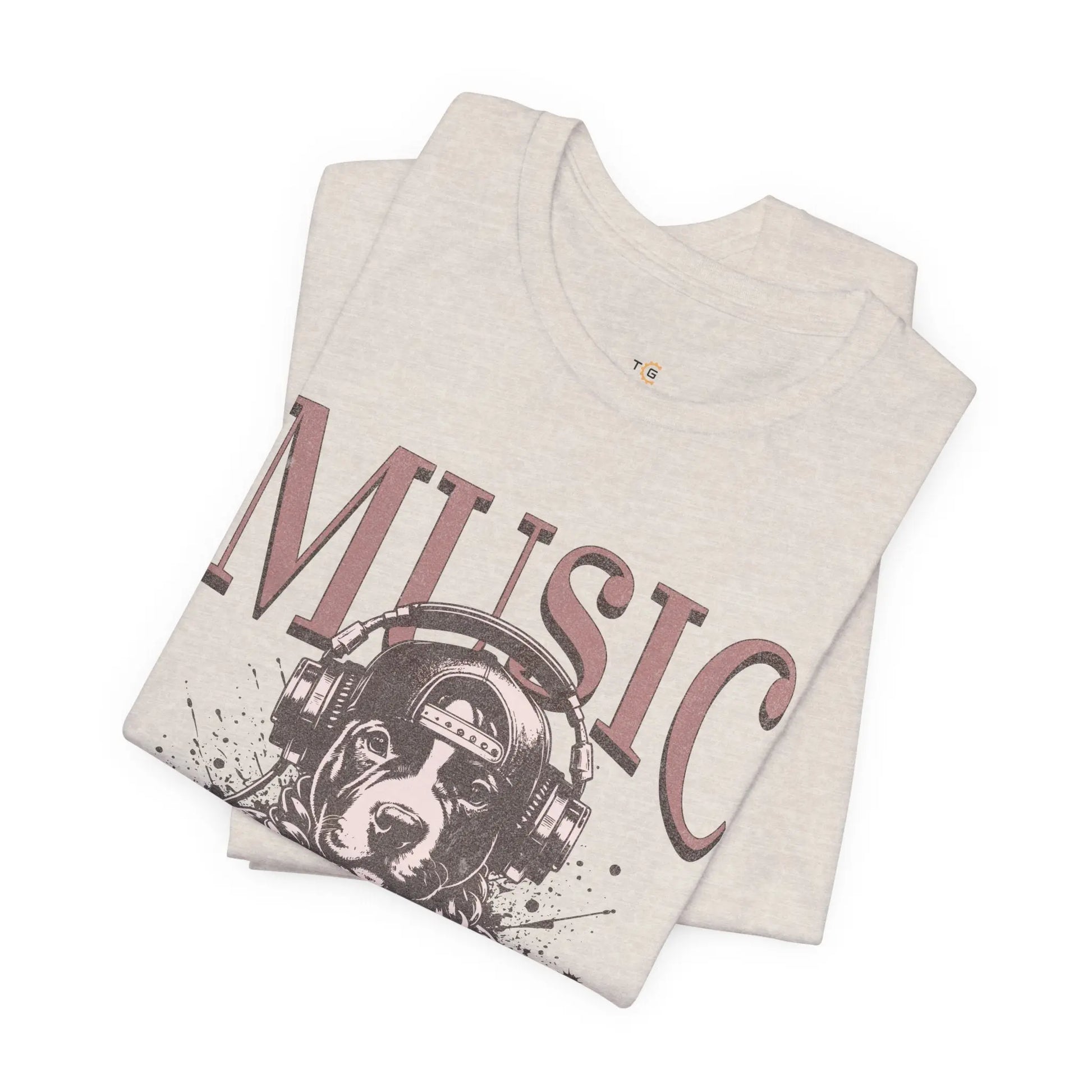 Music Therapy Unisex Jersey Tee - Perfect Gift for Music Lovers, Dog Owners, Casual Wear, Relaxation, & Dog Lovers! Printify