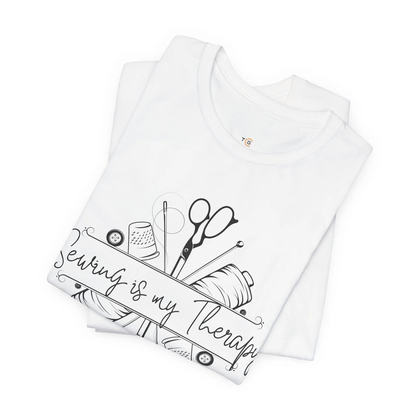 Sewing Therapy Tee - Unisex Jersey Short Sleeve Shirt, Gift for Sewers Printify