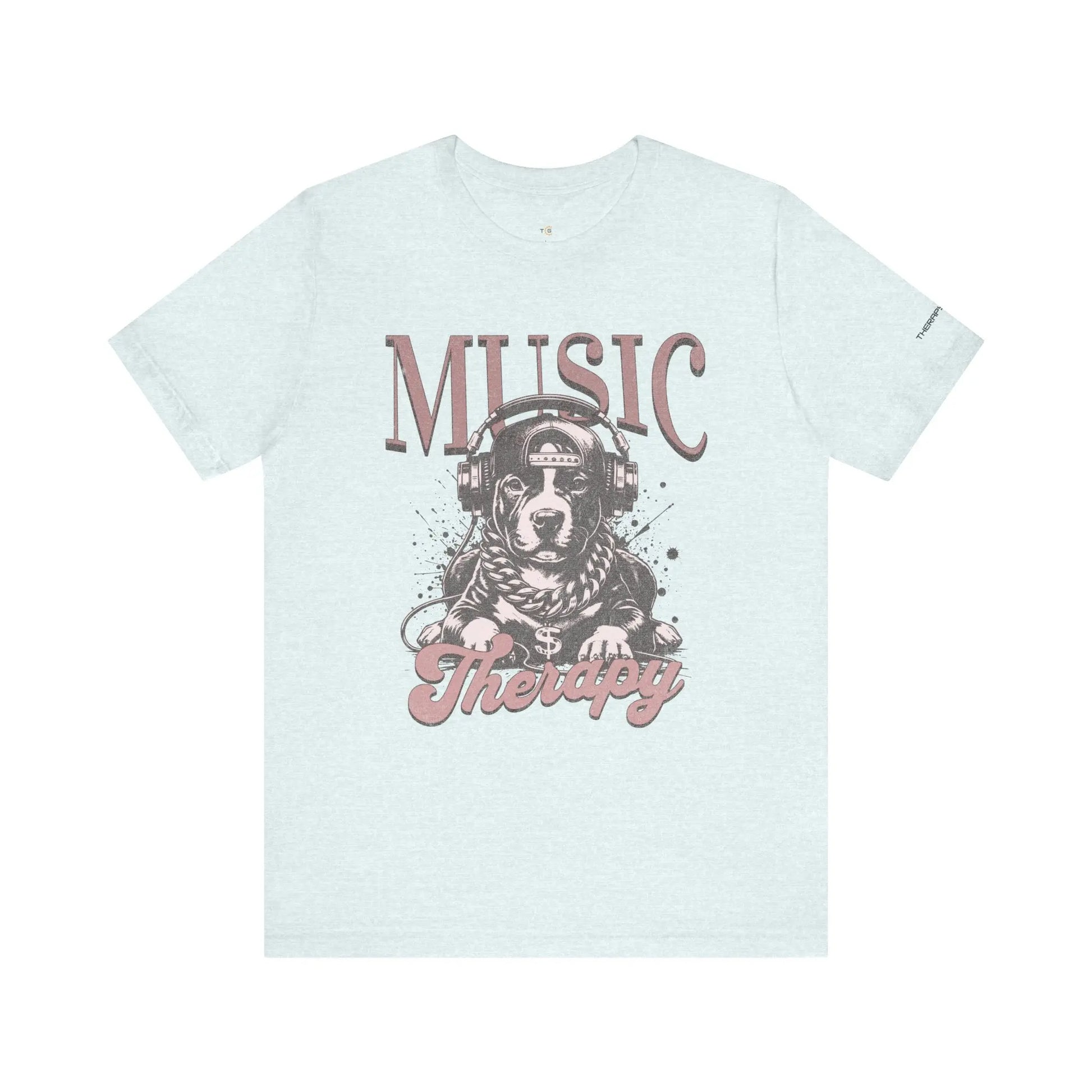 Music Therapy Unisex Jersey Tee - Perfect Gift for Music Lovers, Dog Owners, Casual Wear, Relaxation, & Dog Lovers! Printify