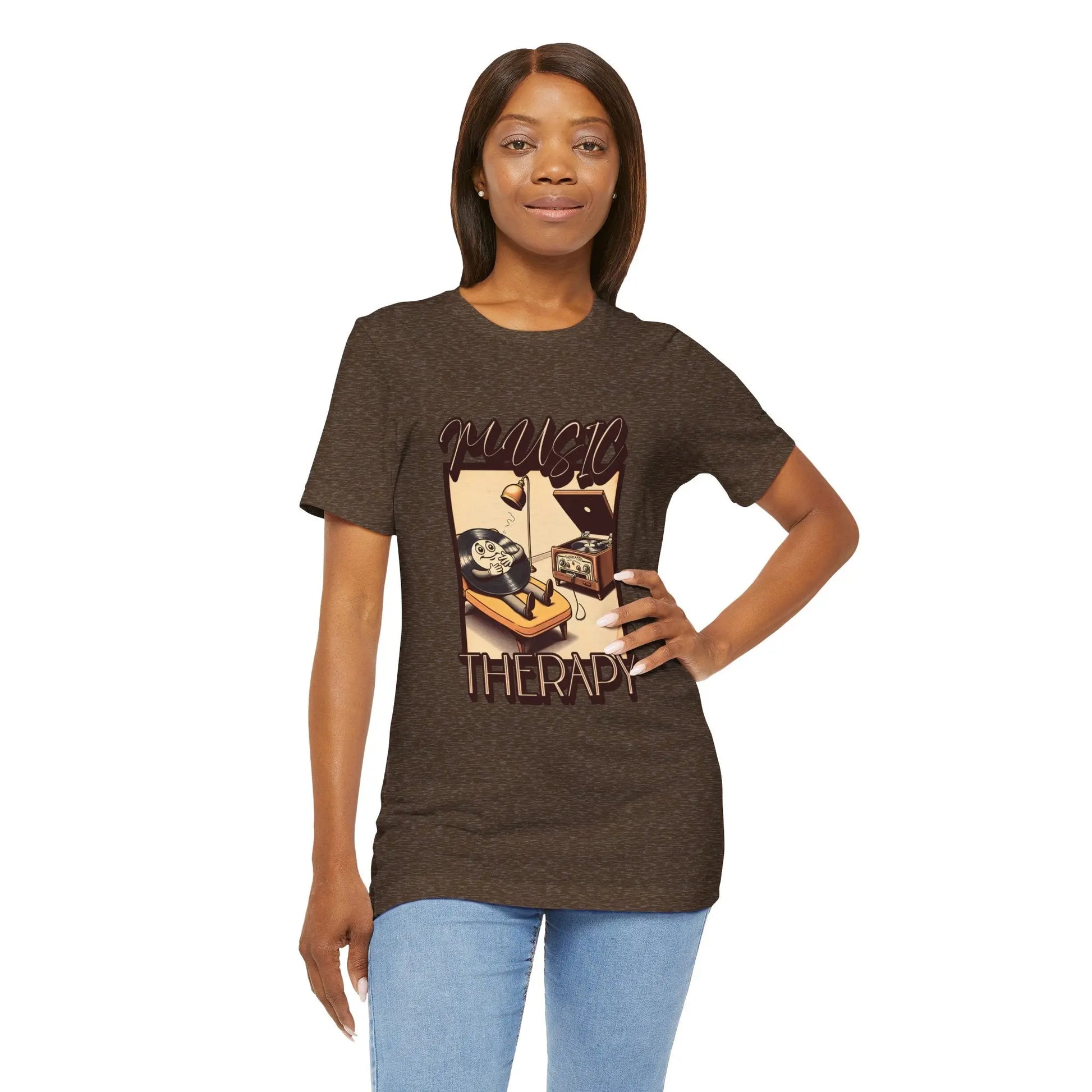 Music Therapy Unisex Tee, Casual Music Shirt, Perfect Gift for Music Lovers, Therapeutic Vibe Tee for Relaxation, Music Appreciation Printify