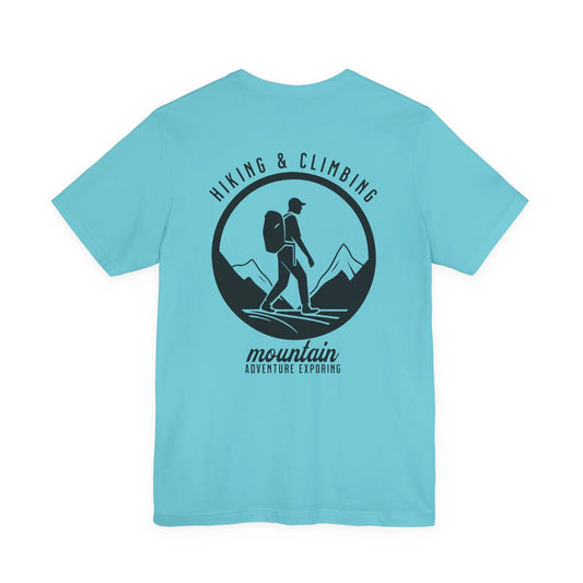 Hiking & Climbing Mountain T-Shirt — Outdoor Adventure Tee with Hiker Graphic Printify