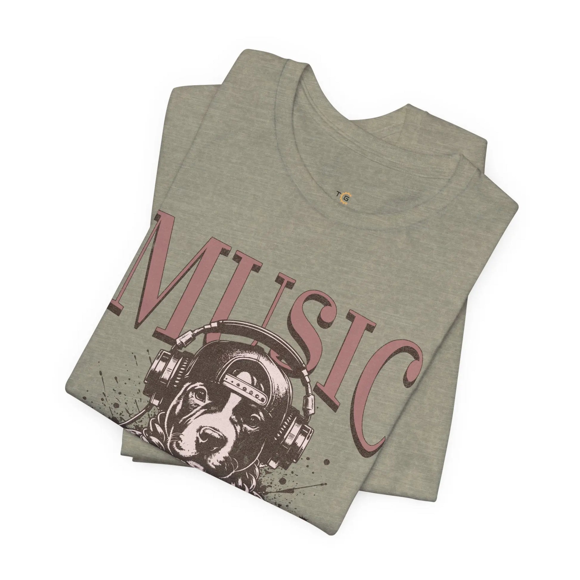 Music Therapy Unisex Jersey Tee - Perfect Gift for Music Lovers, Dog Owners, Casual Wear, Relaxation, & Dog Lovers! Printify
