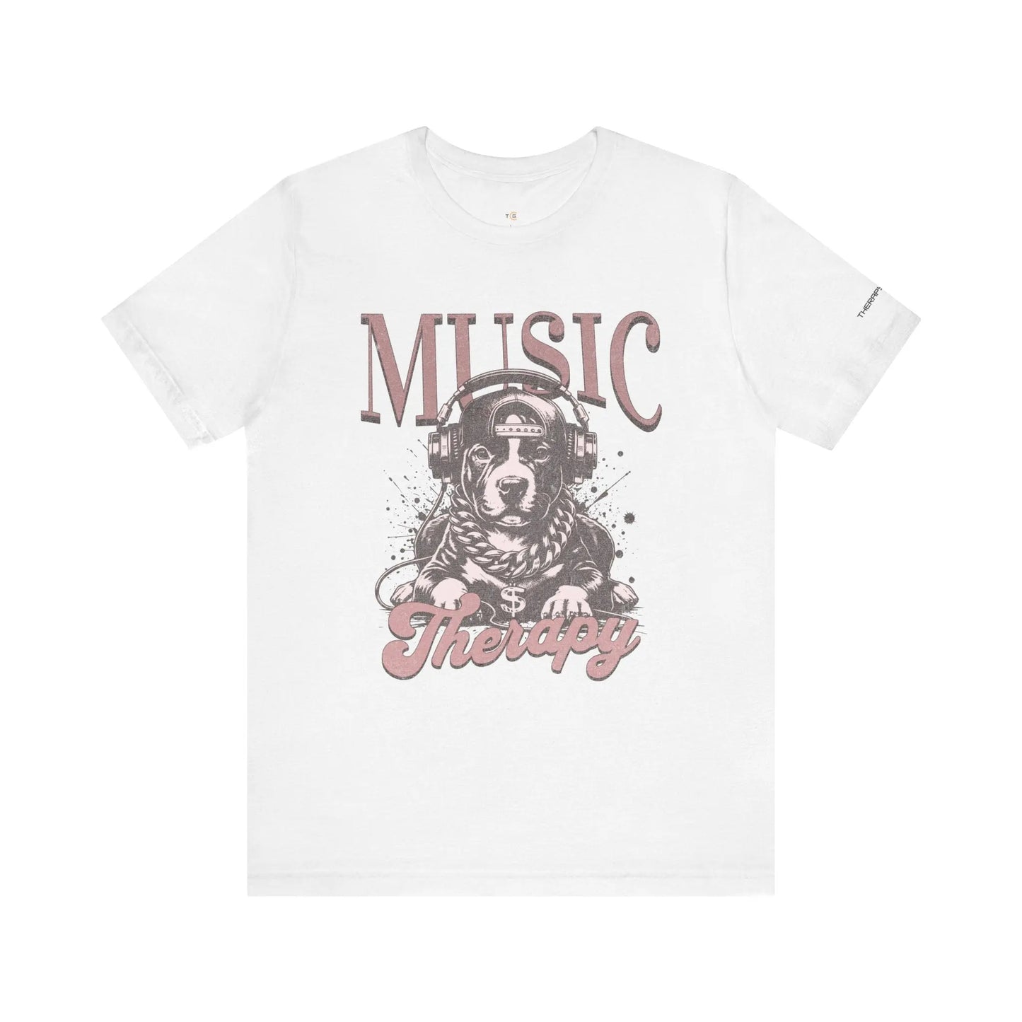 Music Therapy Unisex Jersey Tee - Perfect Gift for Music Lovers, Dog Owners, Casual Wear, Relaxation, & Dog Lovers! Printify