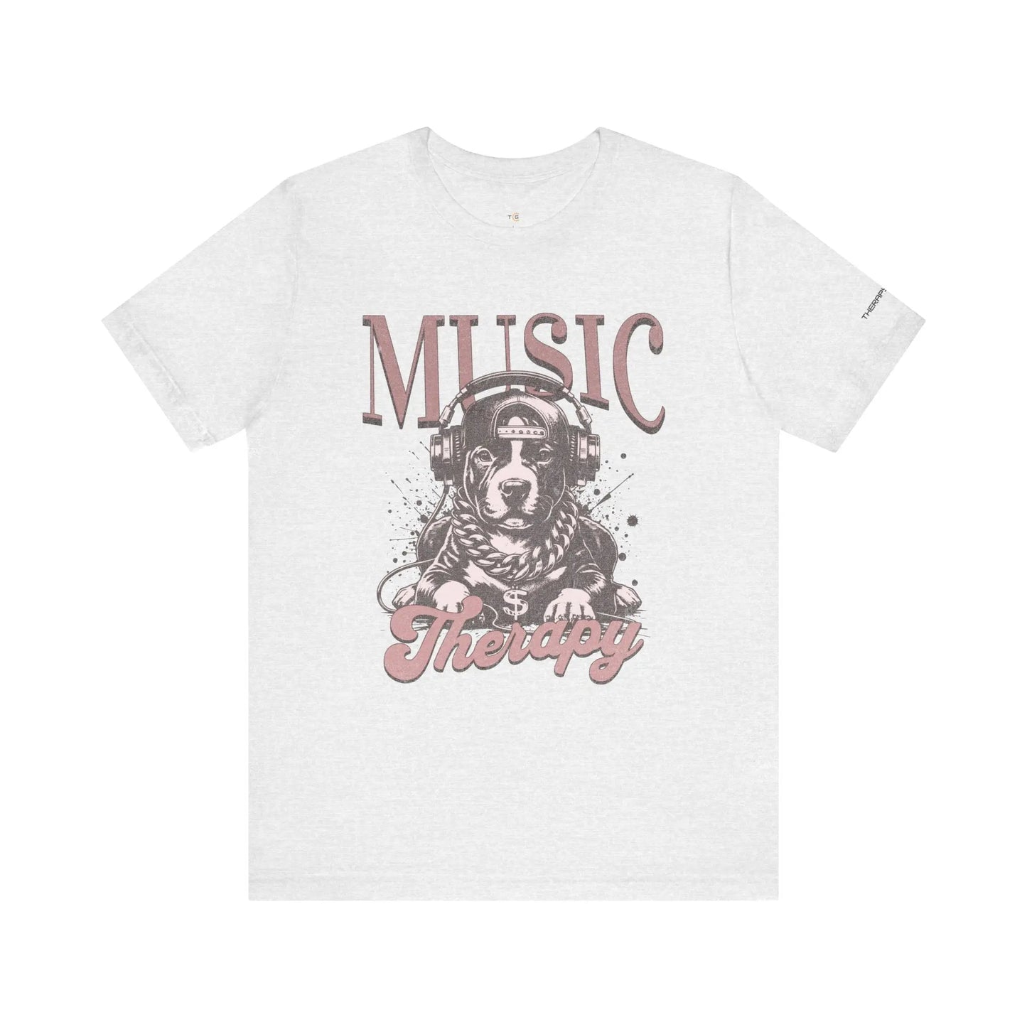 Music Therapy Unisex Jersey Tee - Perfect Gift for Music Lovers, Dog Owners, Casual Wear, Relaxation, & Dog Lovers! Printify
