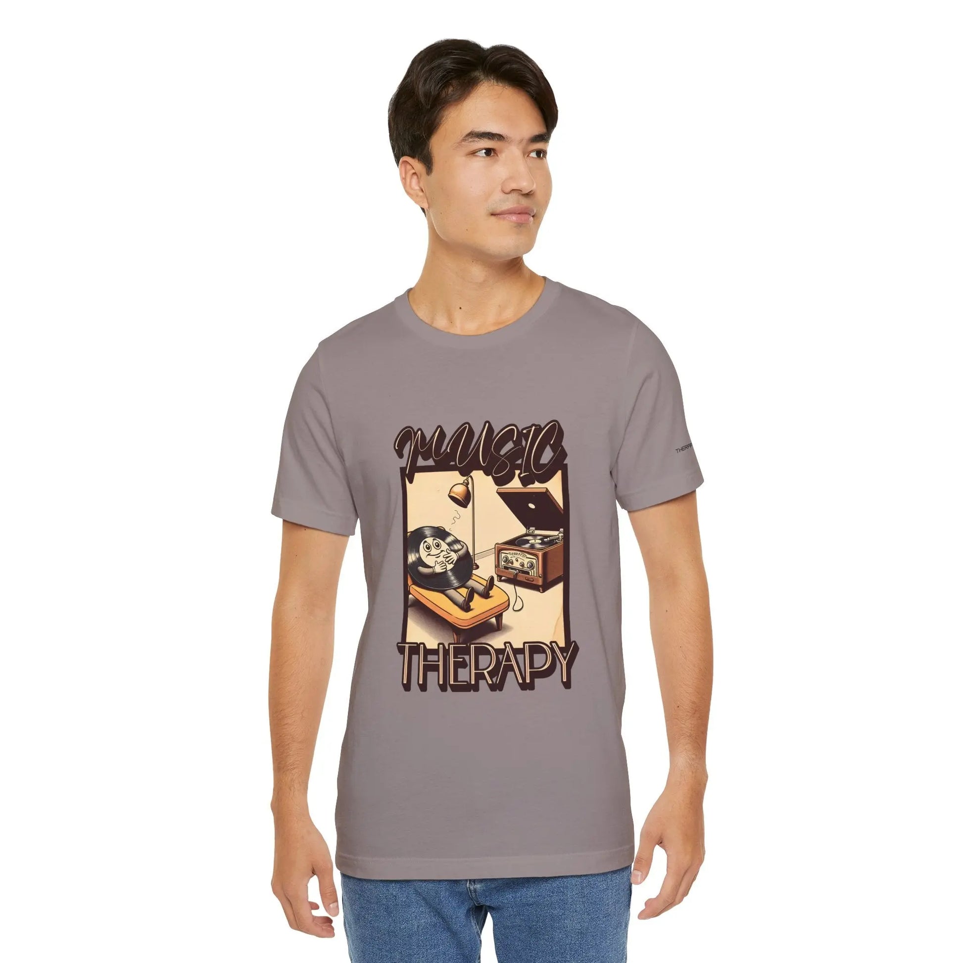 Music Therapy Unisex Tee, Casual Music Shirt, Perfect Gift for Music Lovers, Therapeutic Vibe Tee for Relaxation, Music Appreciation Printify