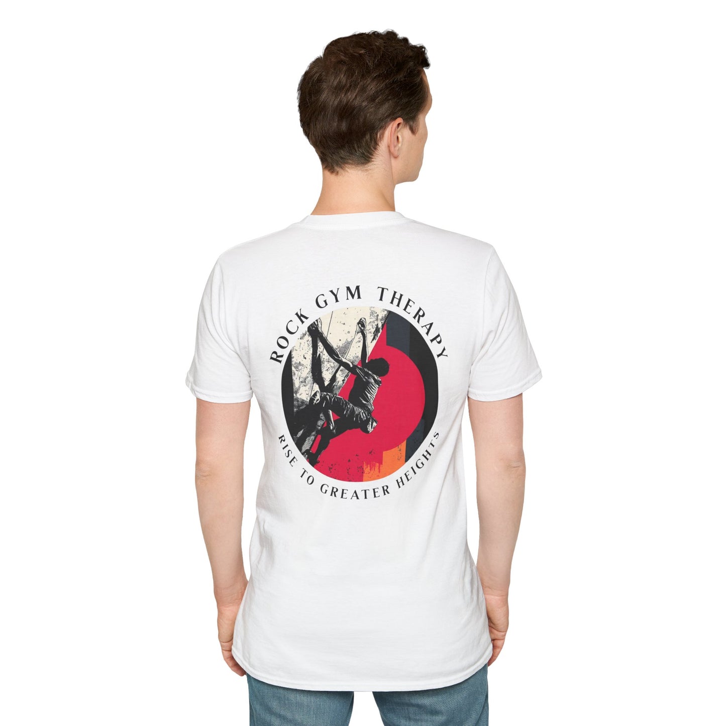 Rock Gym Therapy T-Shirt — Rise to Greater Heights Climbing Tee