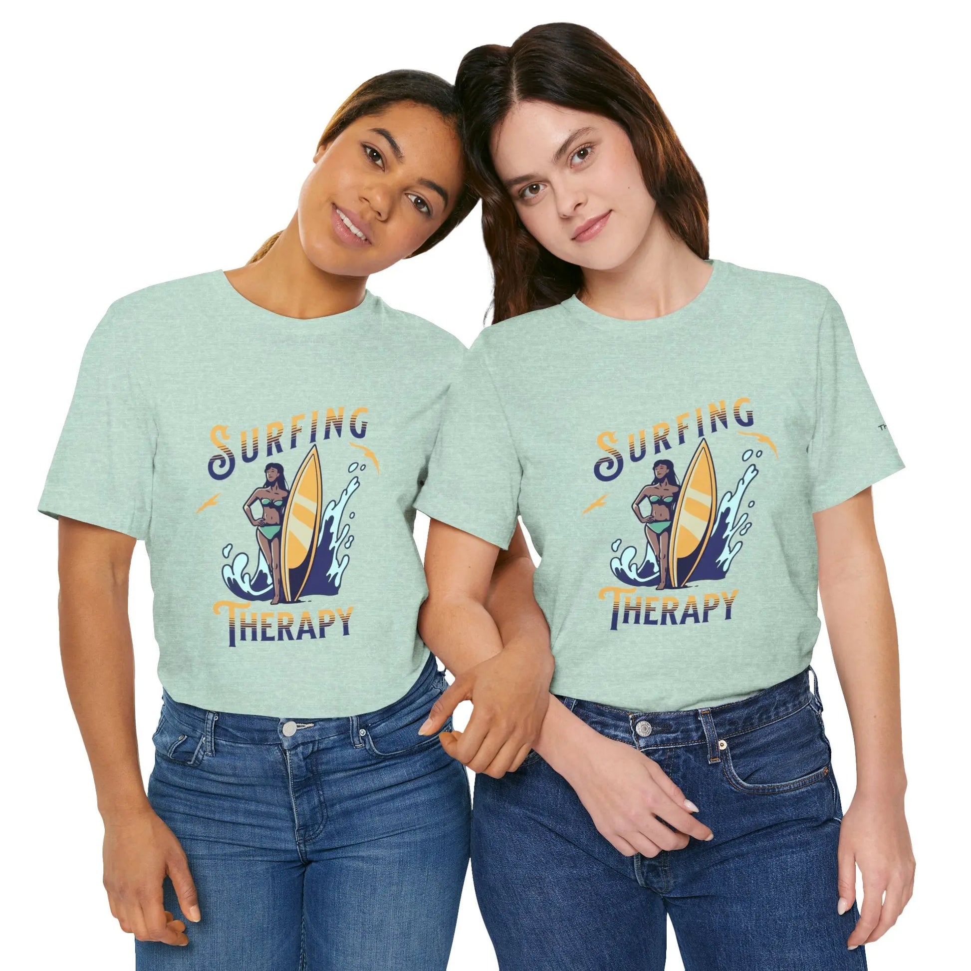 Surfing Therapy Unisex Tee, Surfing Shirt, Beach Lover Gift, Casual Summer Wear, Ocean Vibes T-Shirt, Surfboard Graphic Tee Printify
