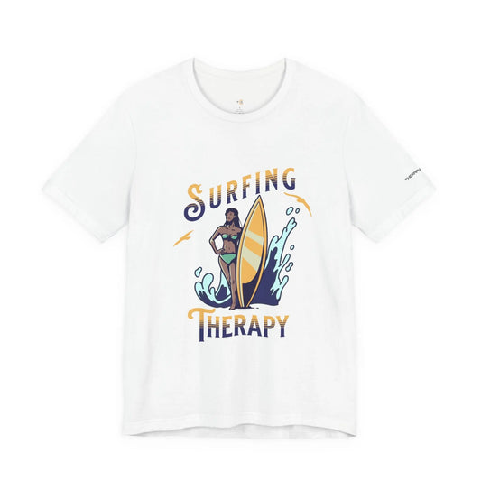 Surfing Therapy Unisex Tee, Surfing Shirt, Beach Lover Gift, Casual Summer Wear, Ocean Vibes T-Shirt, Surfboard Graphic Tee Printify