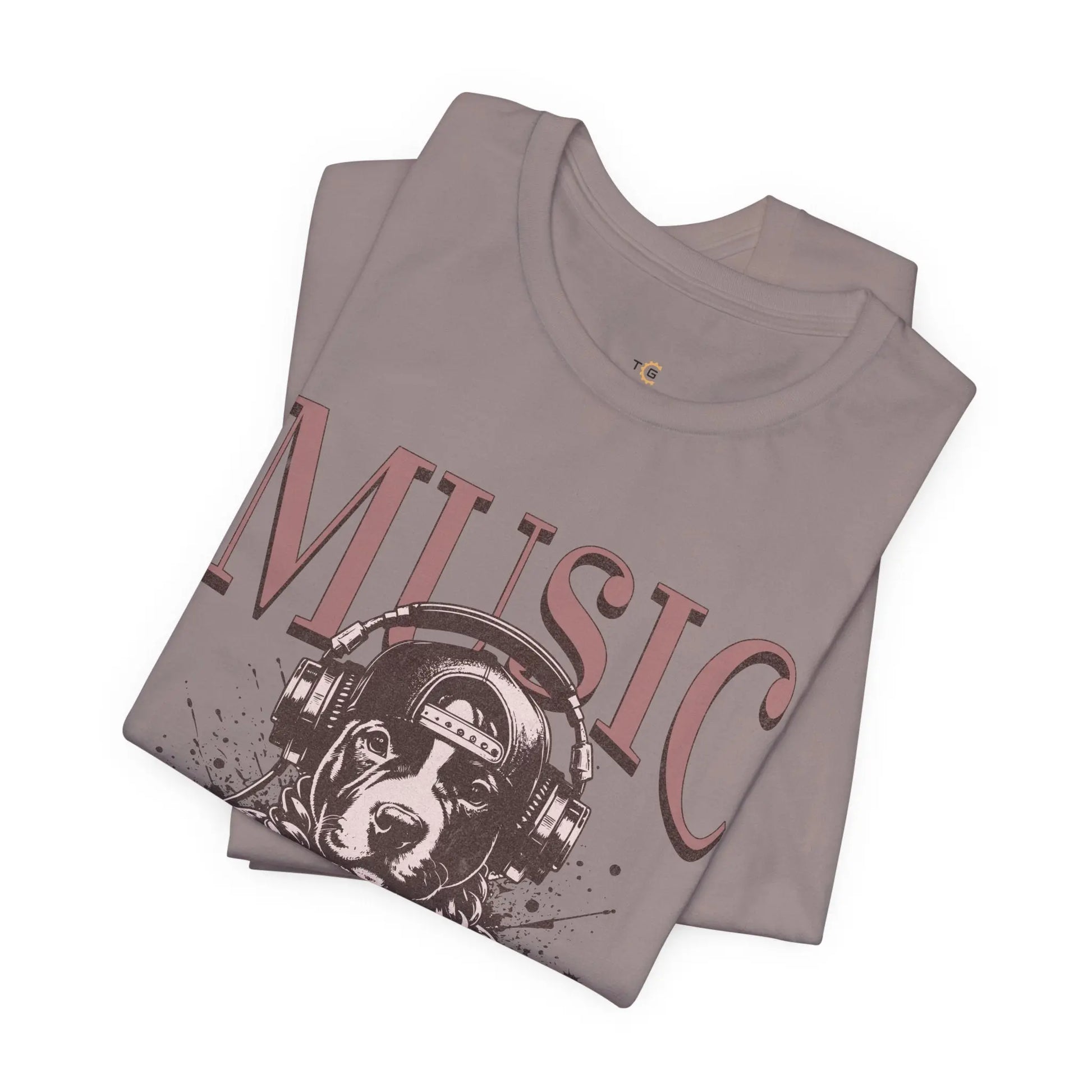 Music Therapy Unisex Jersey Tee - Perfect Gift for Music Lovers, Dog Owners, Casual Wear, Relaxation, & Dog Lovers! Printify