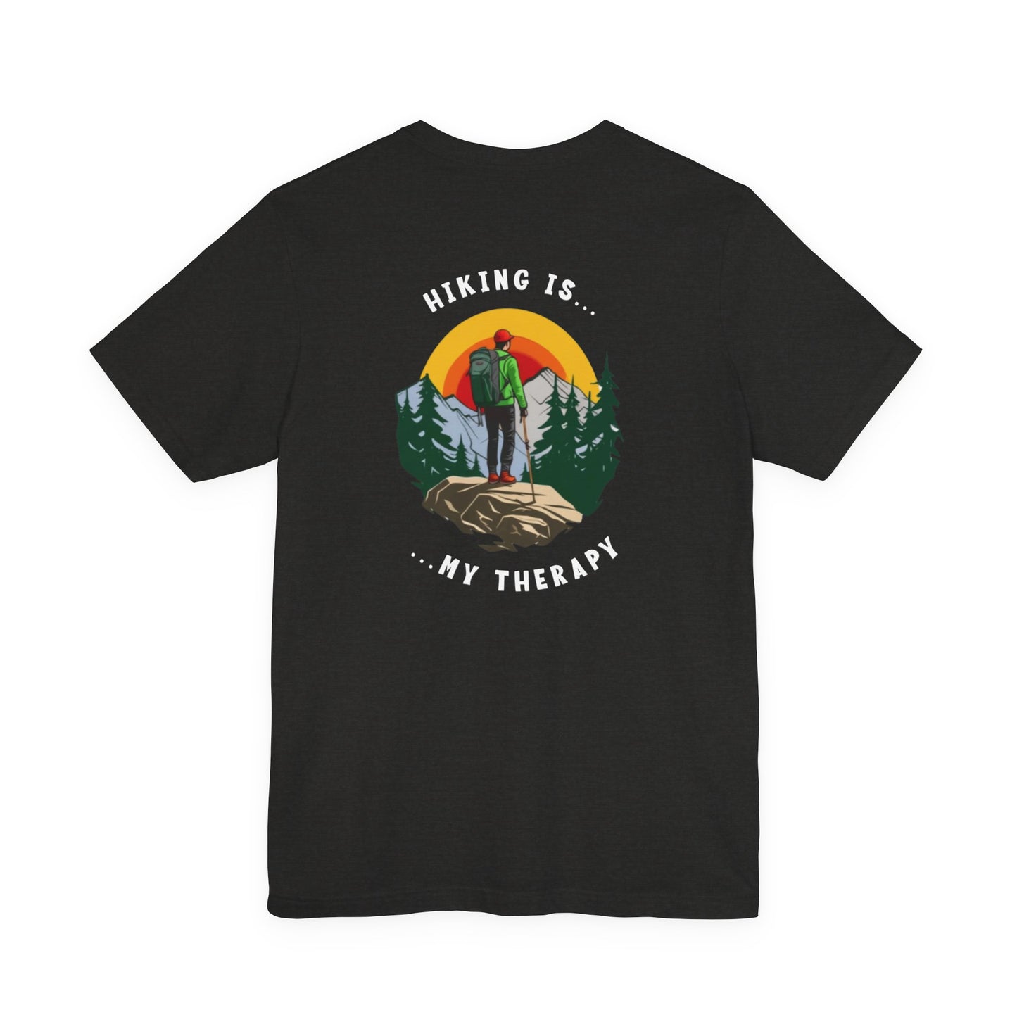 Hiking T-Shirt - "Hiking Is My Therapy" Retro Outdoor Graphic Tee - Therapy Gear