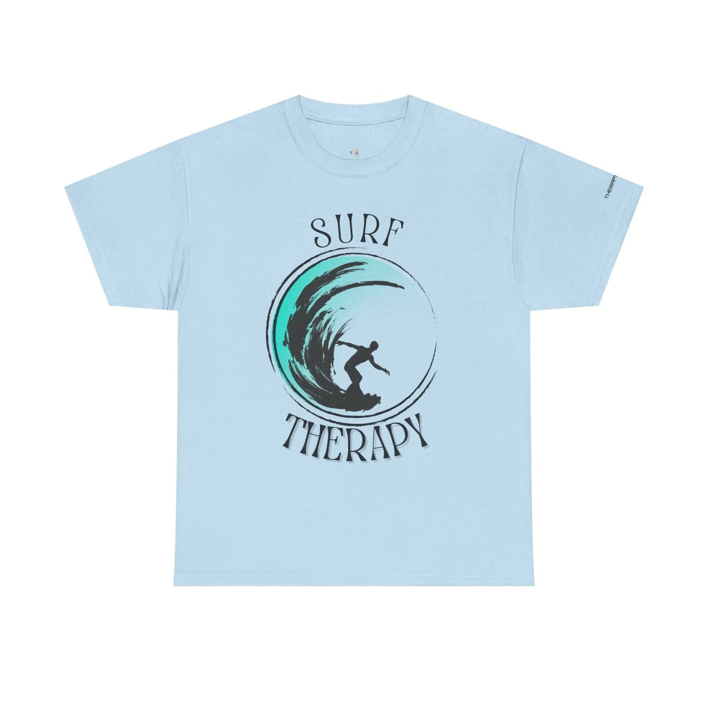Surf Therapy Unisex Heavy Cotton Tee | Relaxed Fit Summer Shirt, Beach Lover Gift, Surfing Apparel, Ocean Vibes T-Shirt, Fun Casual Wear Printify