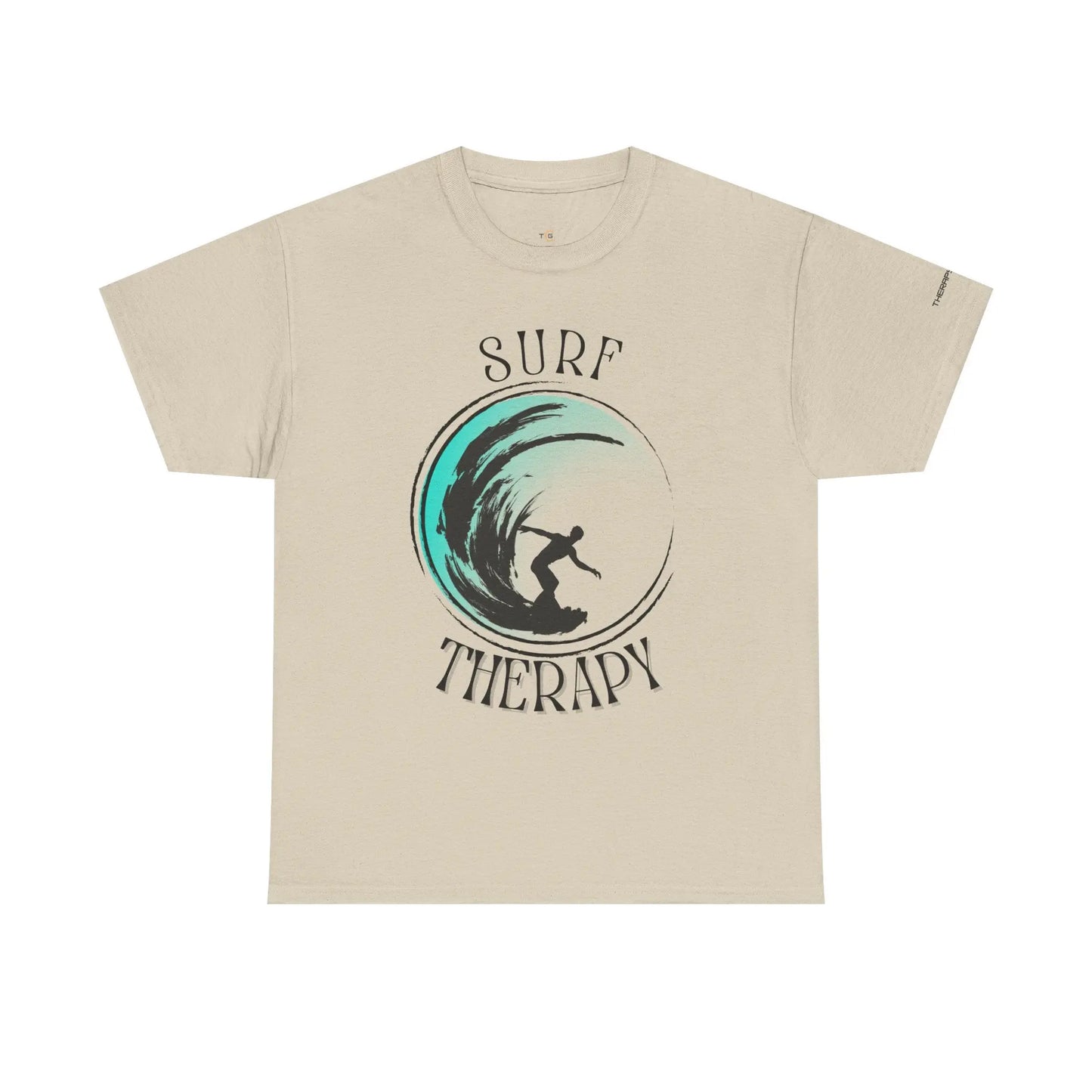 Surf Therapy Unisex Heavy Cotton Tee | Relaxed Fit Summer Shirt, Beach Lover Gift, Surfing Apparel, Ocean Vibes T-Shirt, Fun Casual Wear Printify