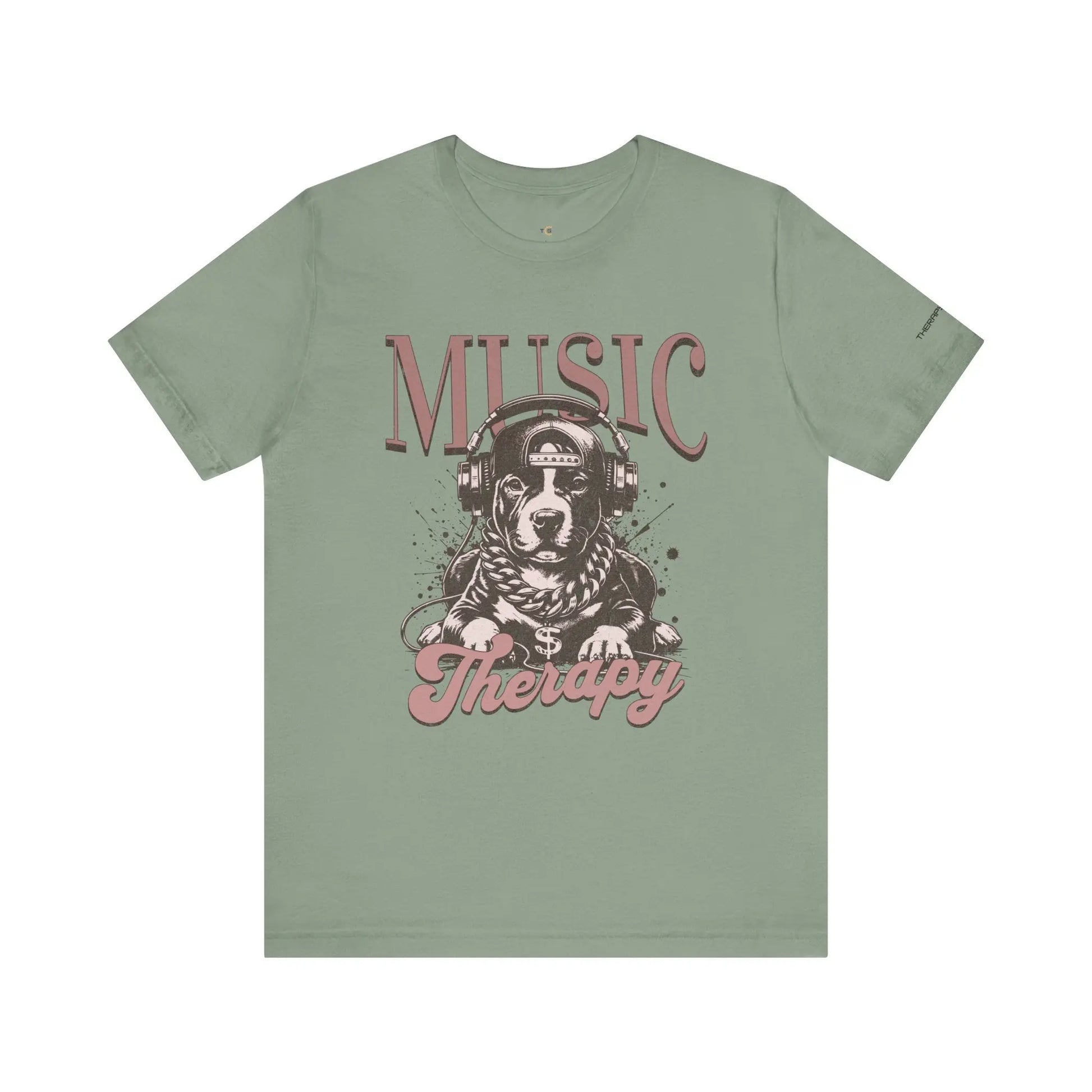 Music Therapy Unisex Jersey Tee - Perfect Gift for Music Lovers, Dog Owners, Casual Wear, Relaxation, & Dog Lovers! Printify