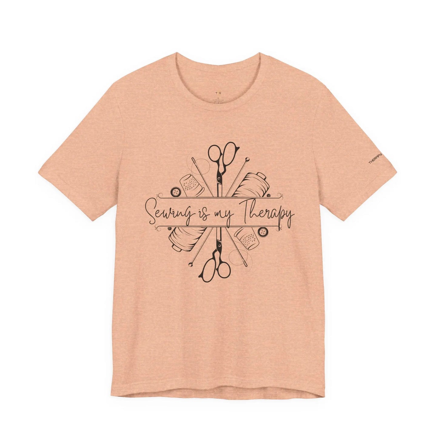 Sewing Therapy Tee - Unisex Jersey Short Sleeve Shirt, Gift for Sewers Printify