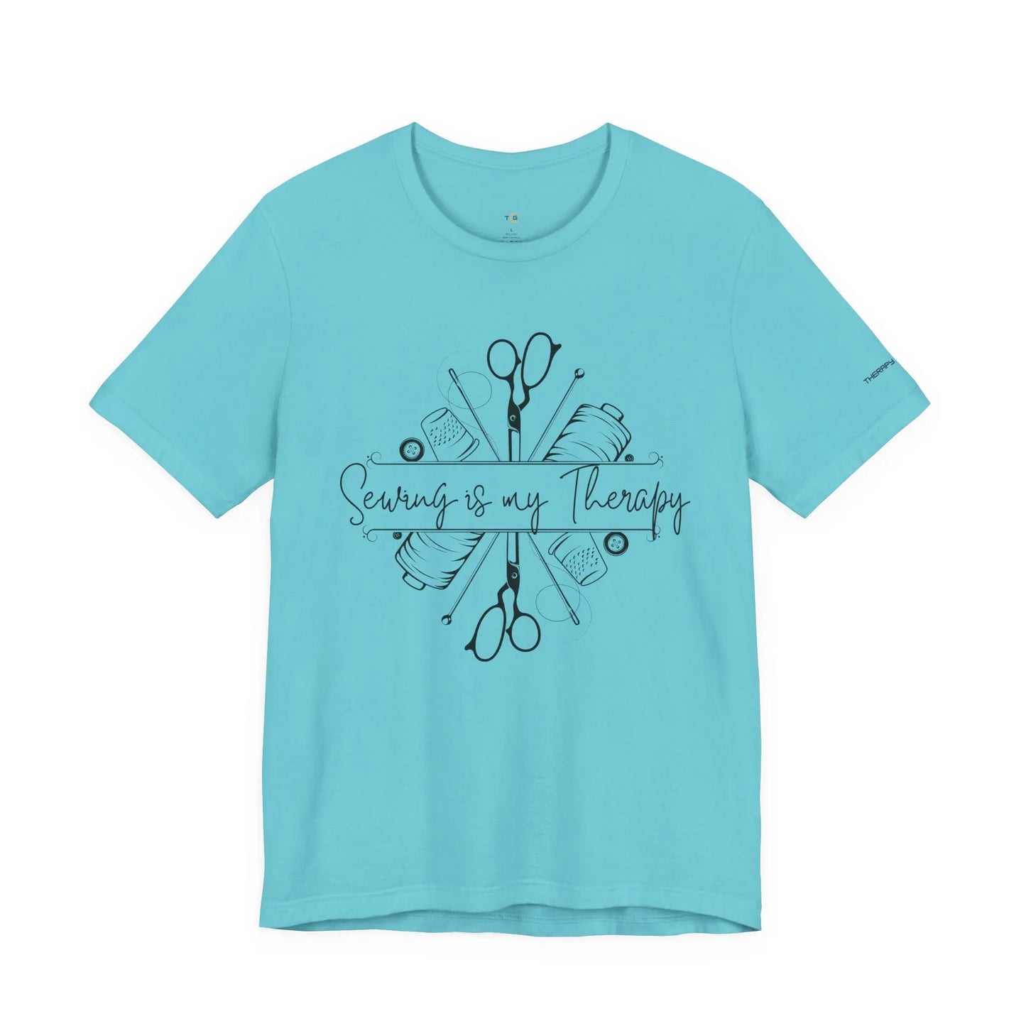Sewing Therapy Tee - Unisex Jersey Short Sleeve Shirt, Gift for Sewers Printify