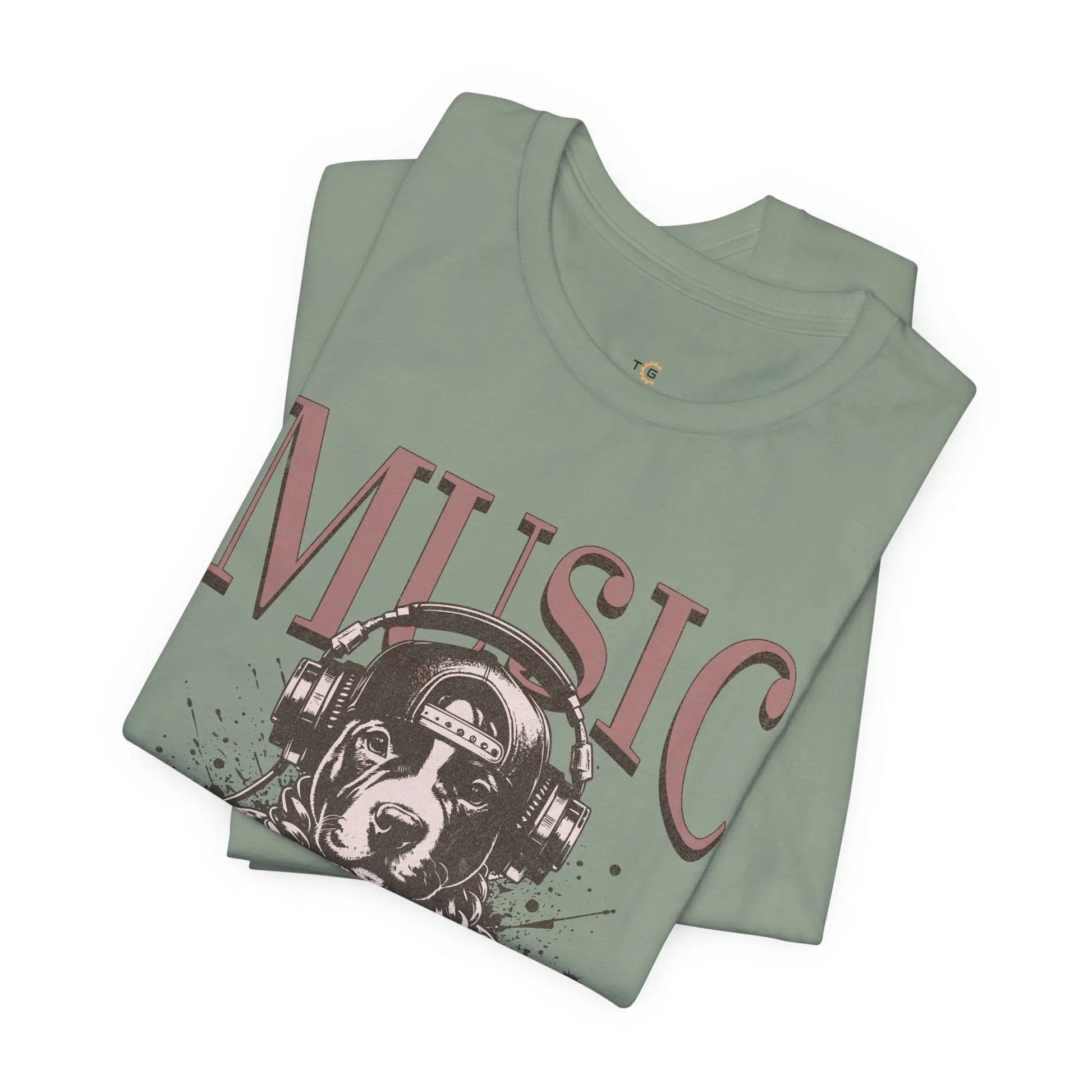 Music Therapy Unisex Jersey Tee - Perfect Gift for Music Lovers, Dog Owners, Casual Wear, Relaxation, & Dog Lovers! Printify