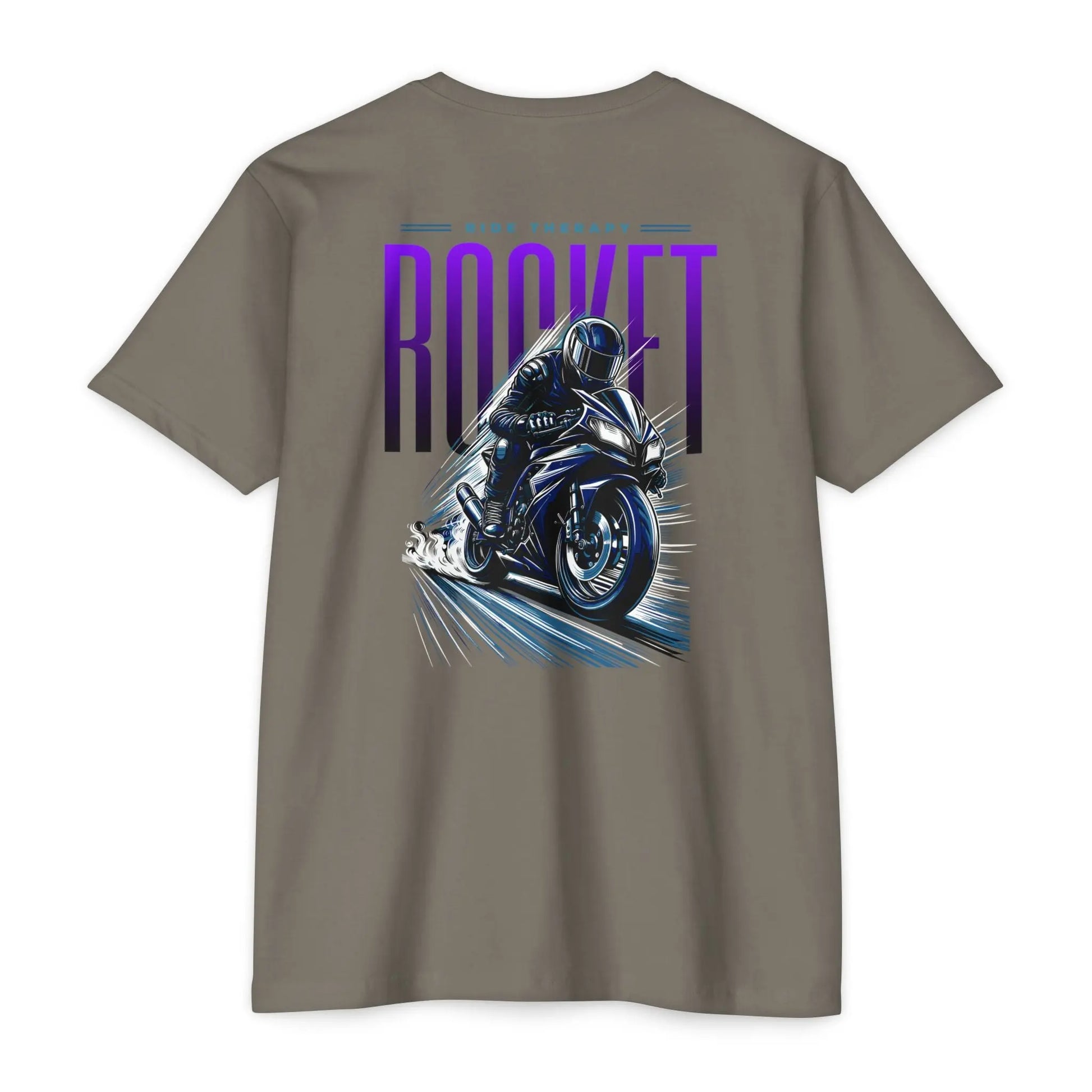 Rocket Themed Unisex Tee, Motorcycle Lover Gift, Casual Wear, Gift for Bikers, Unique Graphic T-Shirt Printify