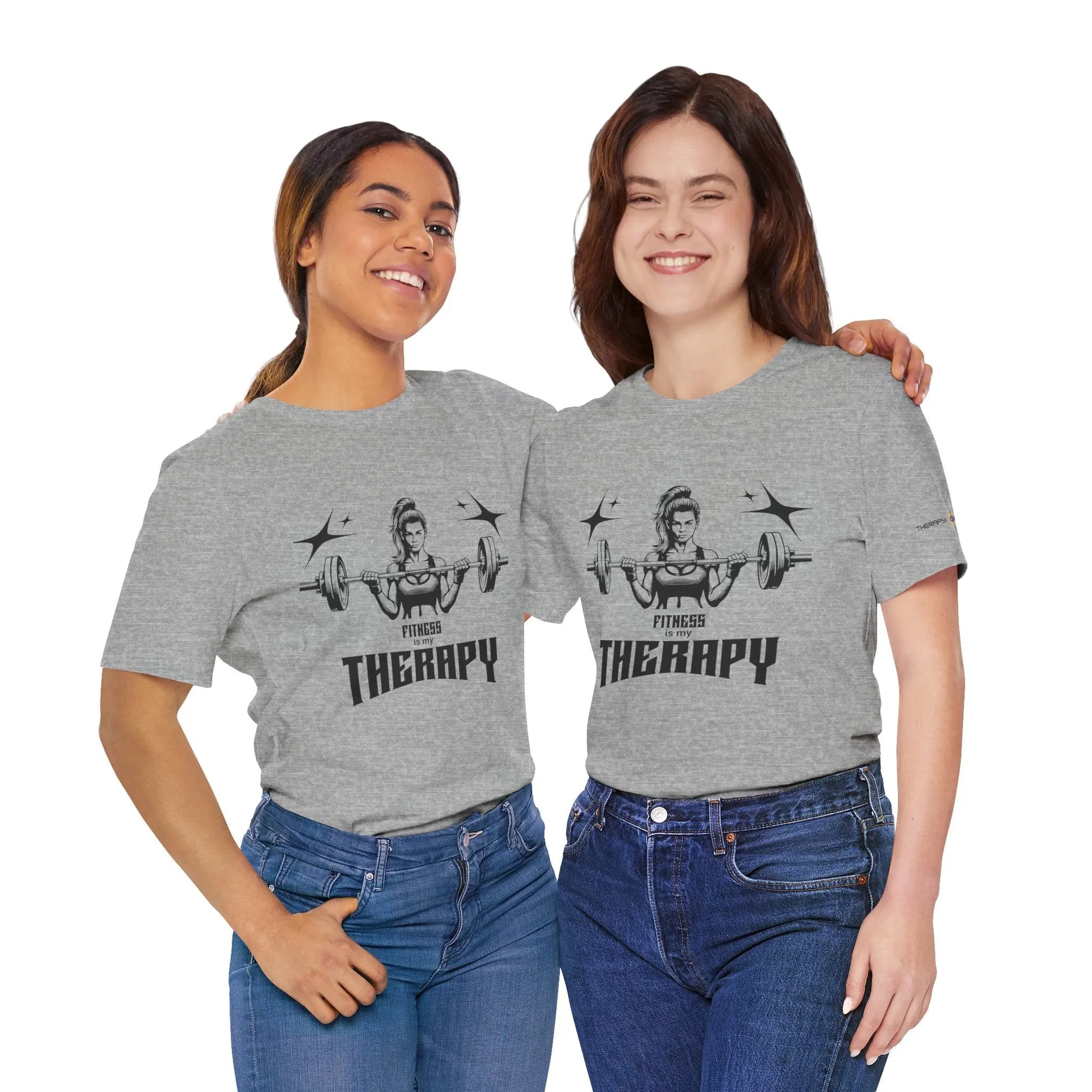 Fitness Therapy Tee, Unisex Workout Shirt, Gym Apparel, Gift for Fitness Enthusiasts, Casual Wear, Motivational Top Printify