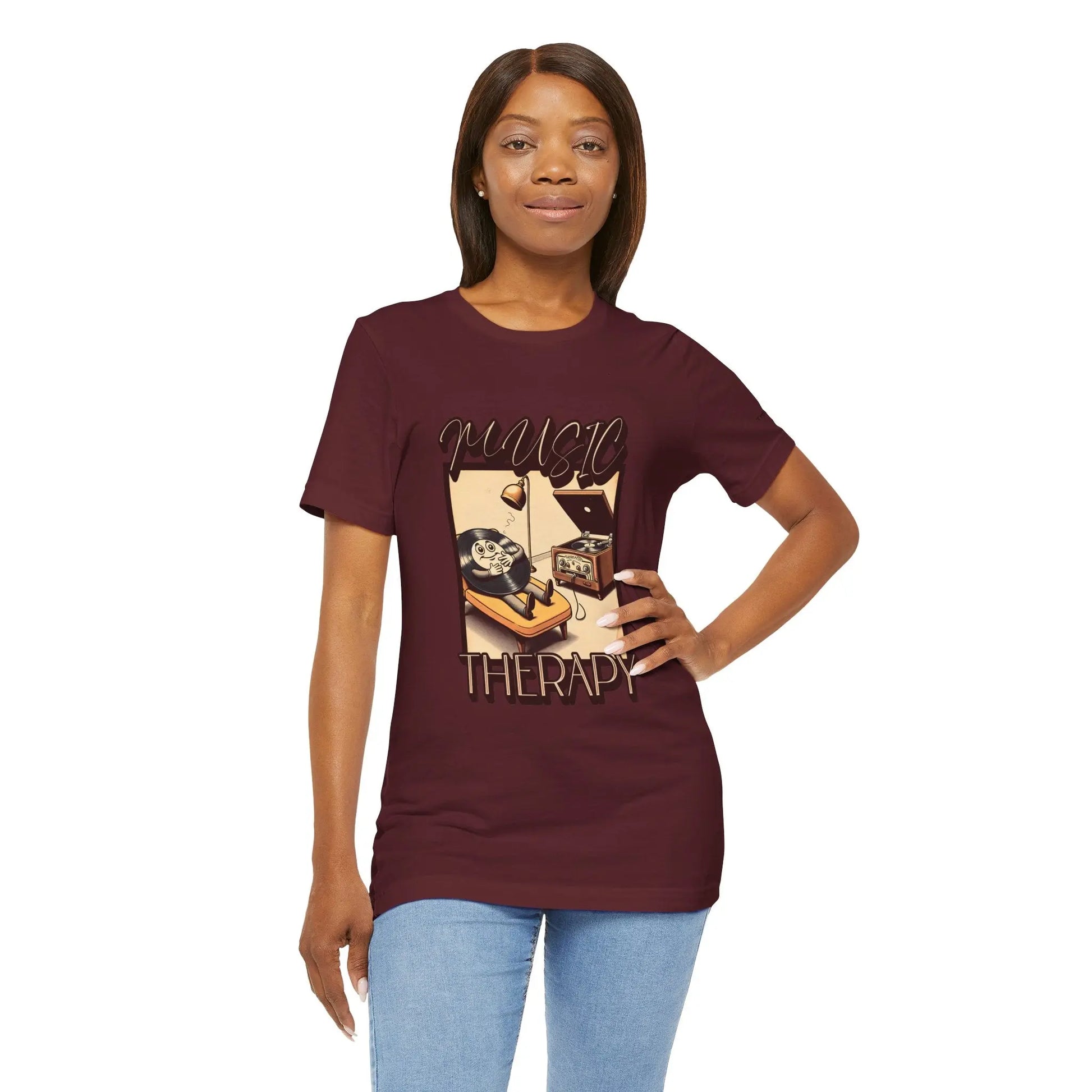 Music Therapy Unisex Tee, Casual Music Shirt, Perfect Gift for Music Lovers, Therapeutic Vibe Tee for Relaxation, Music Appreciation Printify