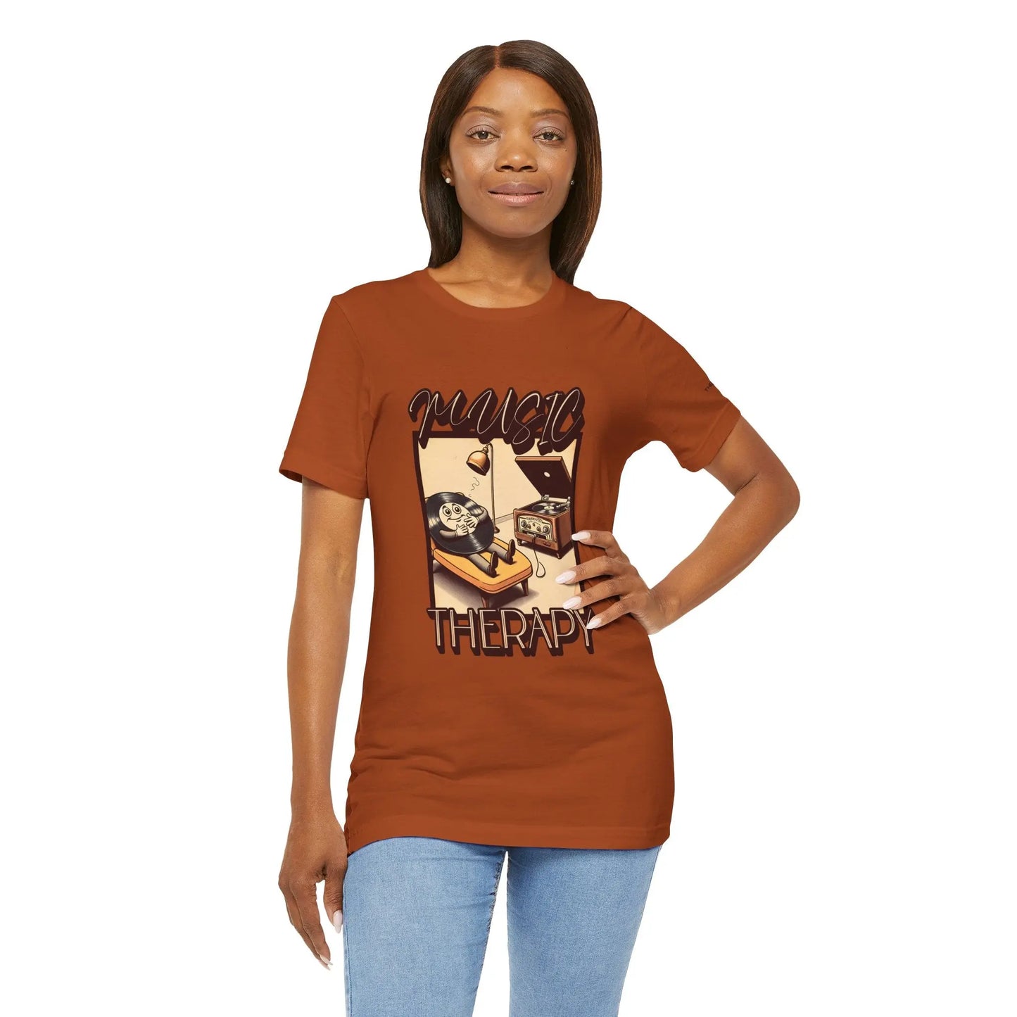 Music Therapy Unisex Tee, Casual Music Shirt, Perfect Gift for Music Lovers, Therapeutic Vibe Tee for Relaxation, Music Appreciation Printify